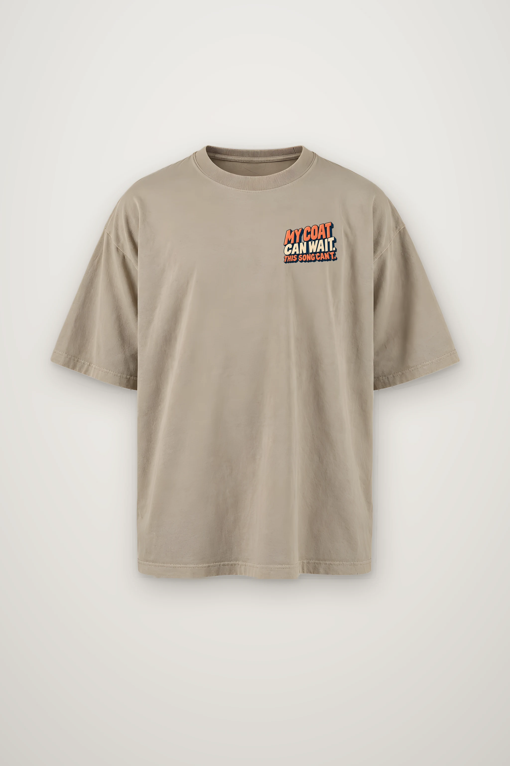 "My Coat Can Wait" Men's Oversized Heavyweight Crewneck T-Shirt