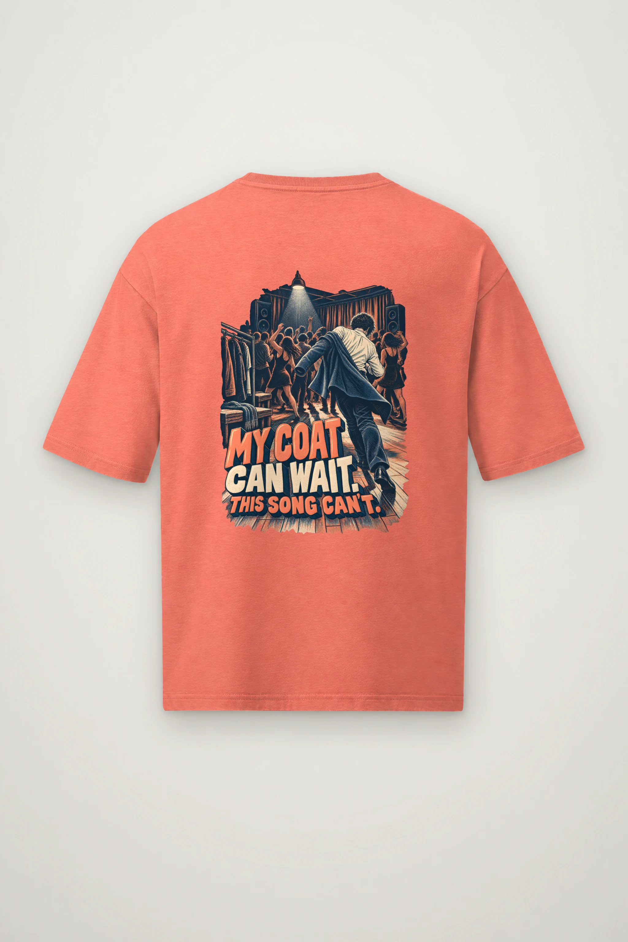 "My Coat Can Wait" Men's Oversized Heavyweight Crewneck T-Shirt