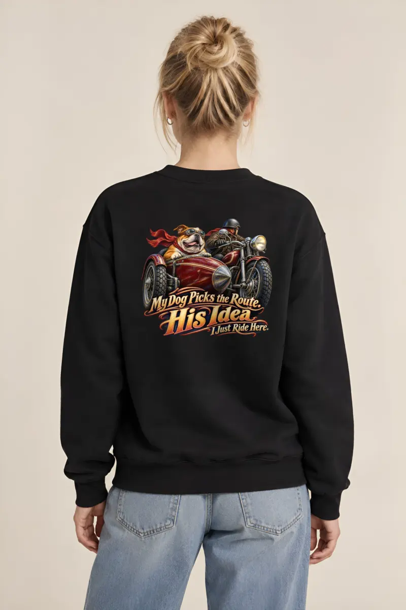 “My Dog Picks the Route” Heavy Blend Unisex Crewneck Sweatshirt