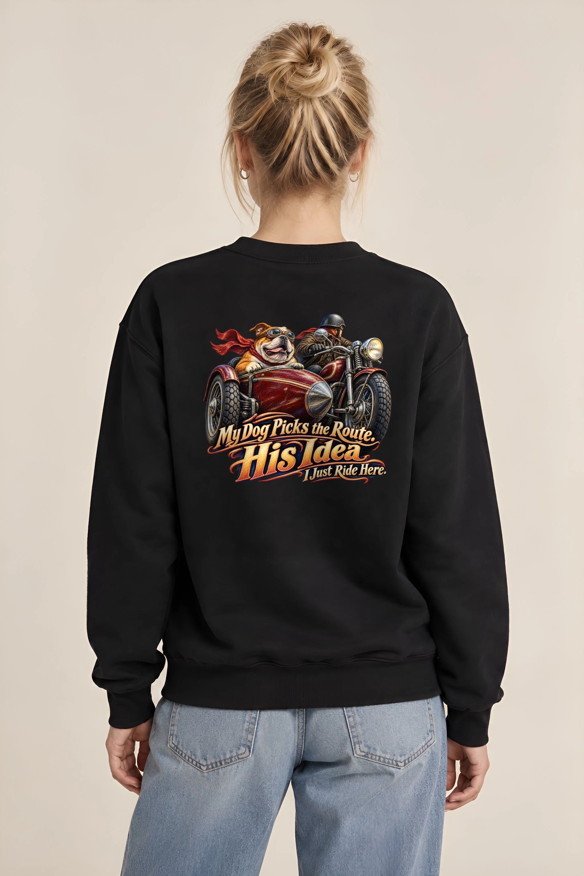 "My Dog Picks the Route" 1 Crewneck Sweatshirt