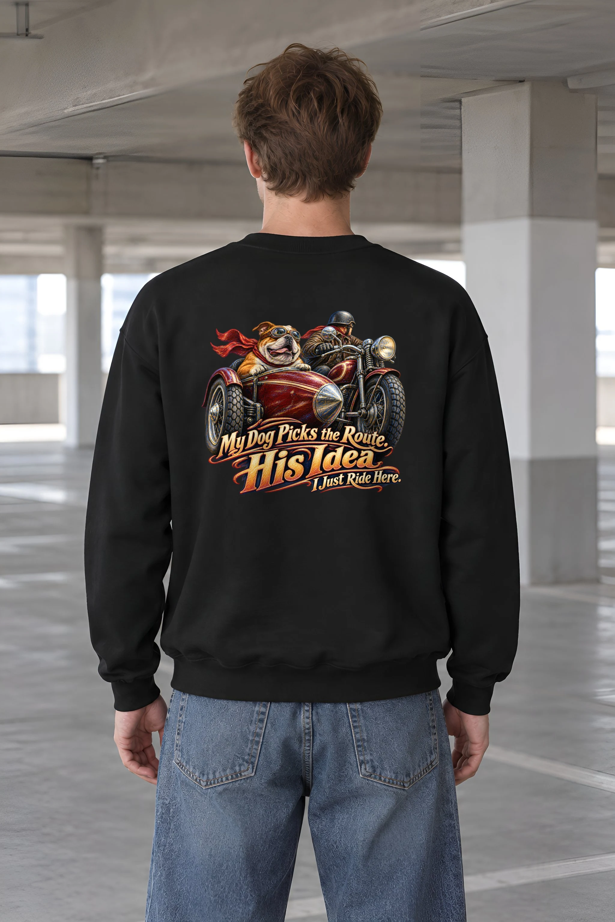 "My Dog Picks the Route" 1 Crewneck Sweatshirt