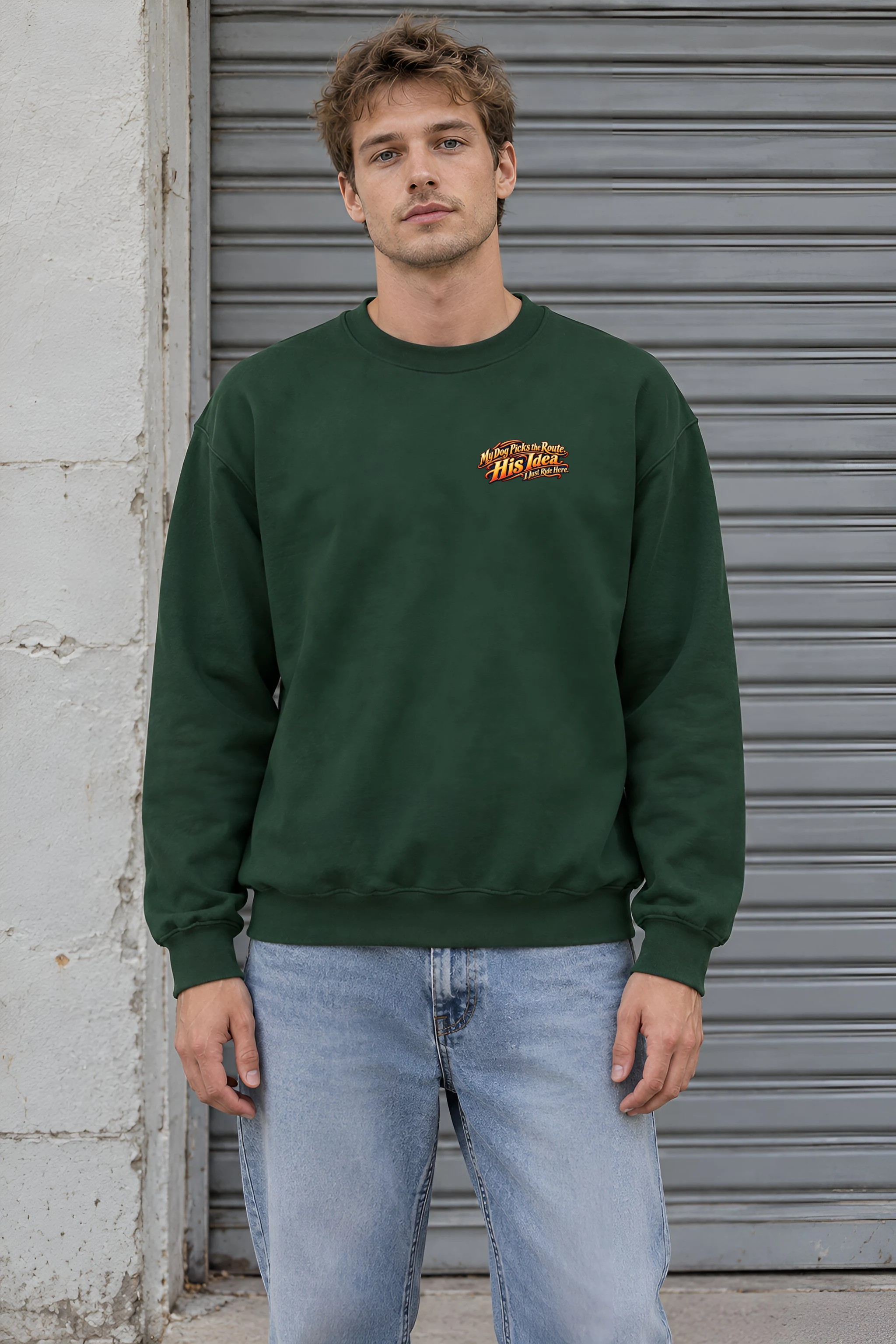 "My Dog Picks the Route" Heavy Blend Unisex Crewneck Sweatshirt