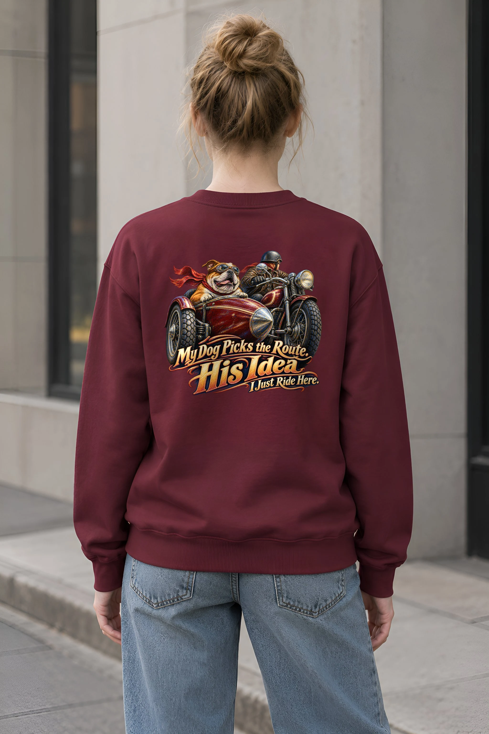 "My Dog Picks the Route" Heavy Blend Unisex Crewneck Sweatshirt