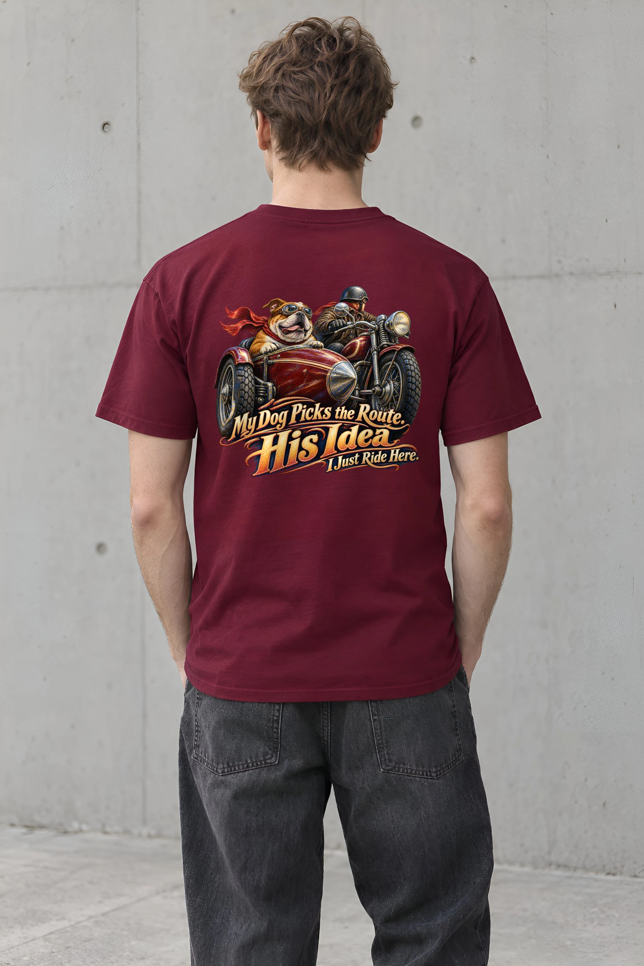 "My Dog Picks the Route" Heavyweight Unisex Crewneck T-shirt