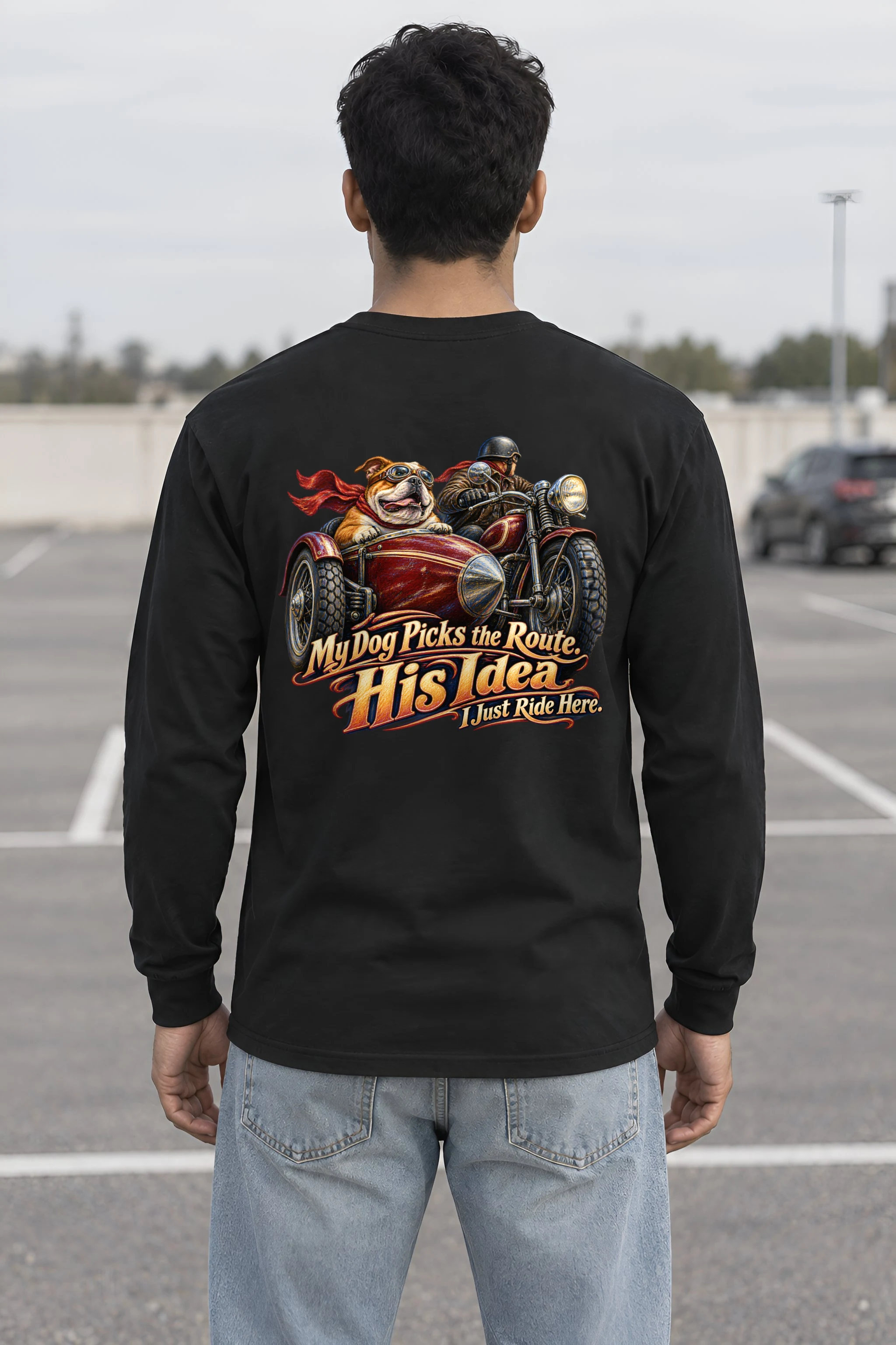 "My Dog Picks the Route" Unisex Longsleeve T-shirt