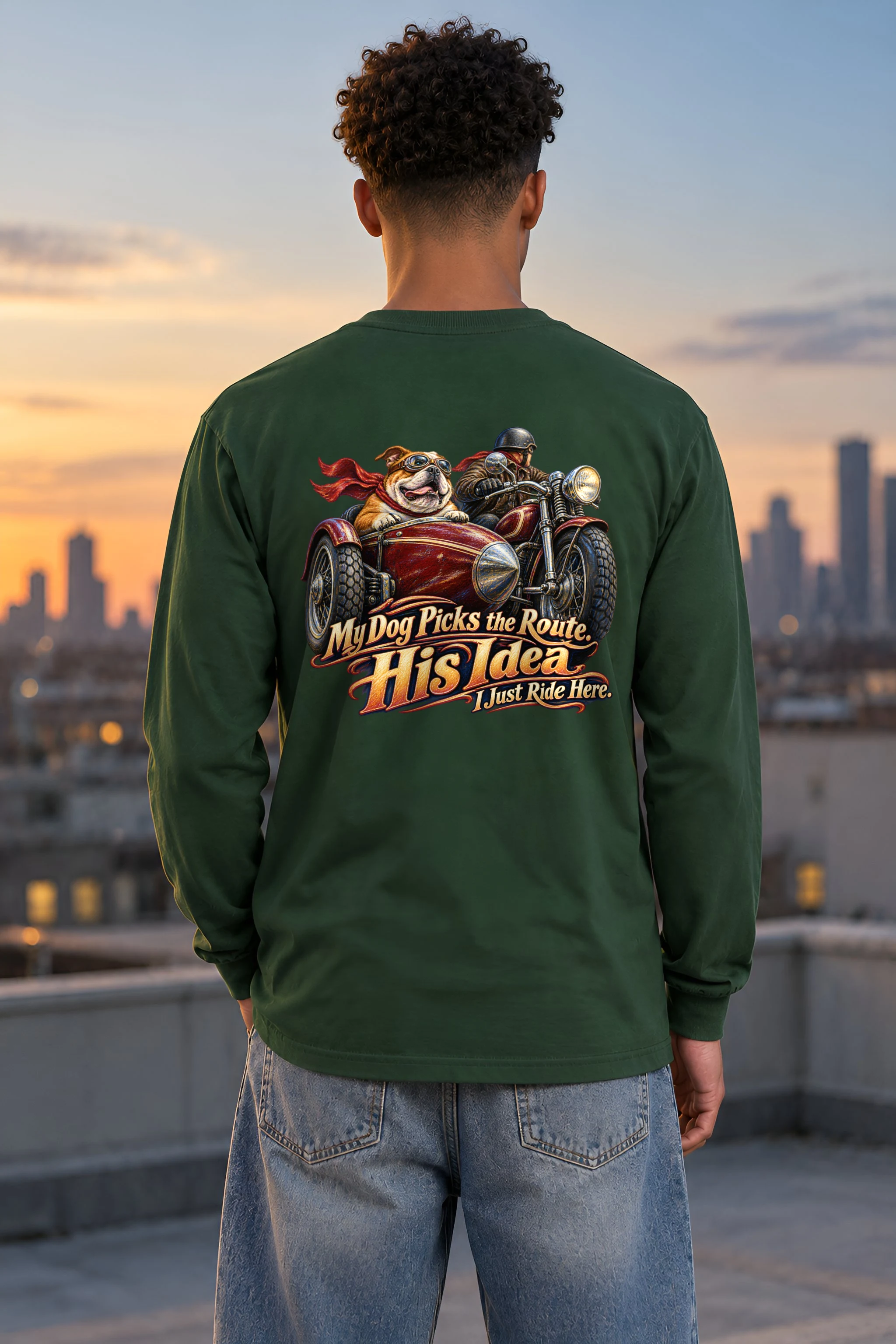 "My Dog Picks the Route" Unisex Longsleeve T-shirt