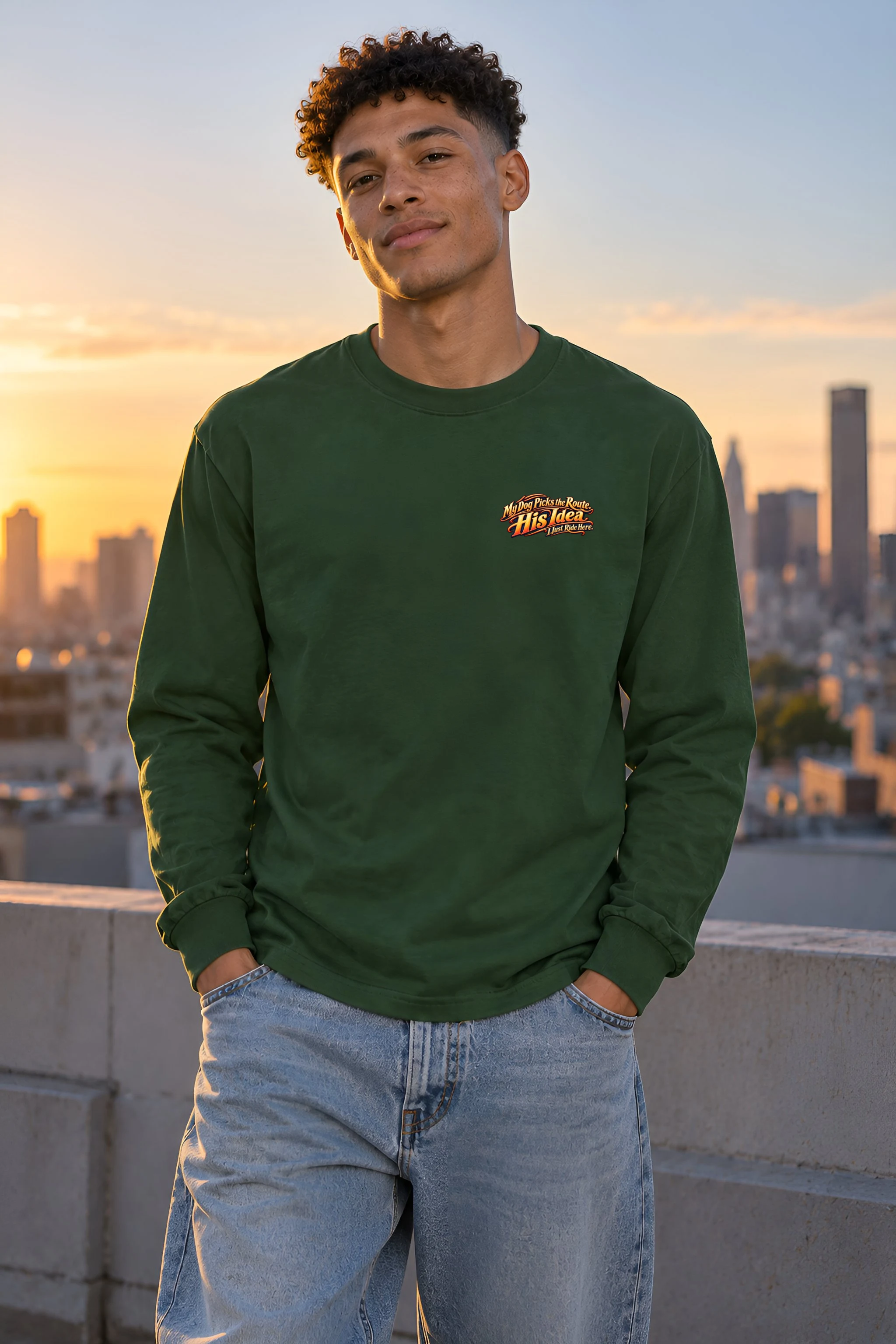 "My Dog Picks the Route" Unisex Longsleeve T-shirt