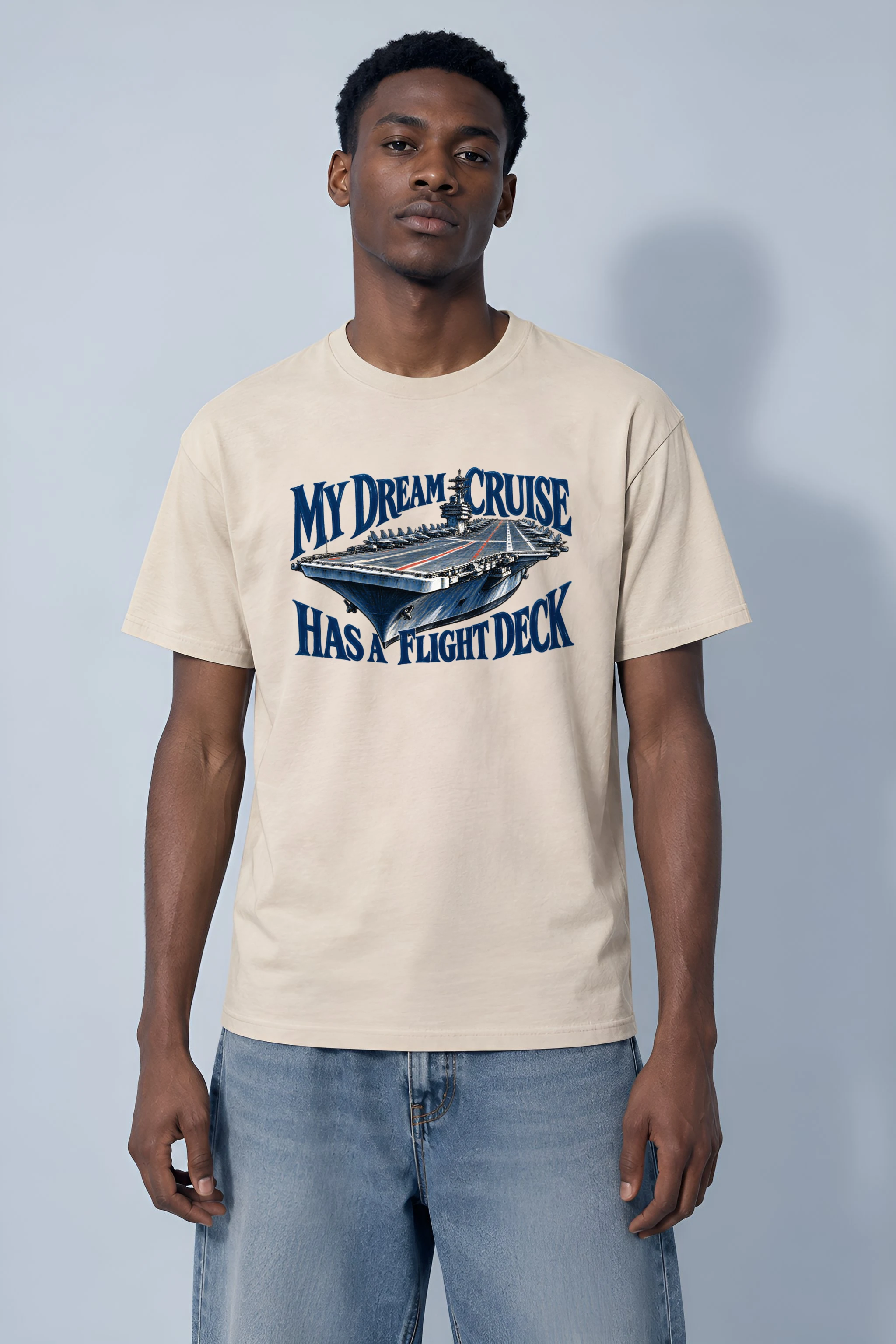"My Dream Cruise Has a Flight Deck" Heavyweight Unisex Crewneck T-shirt