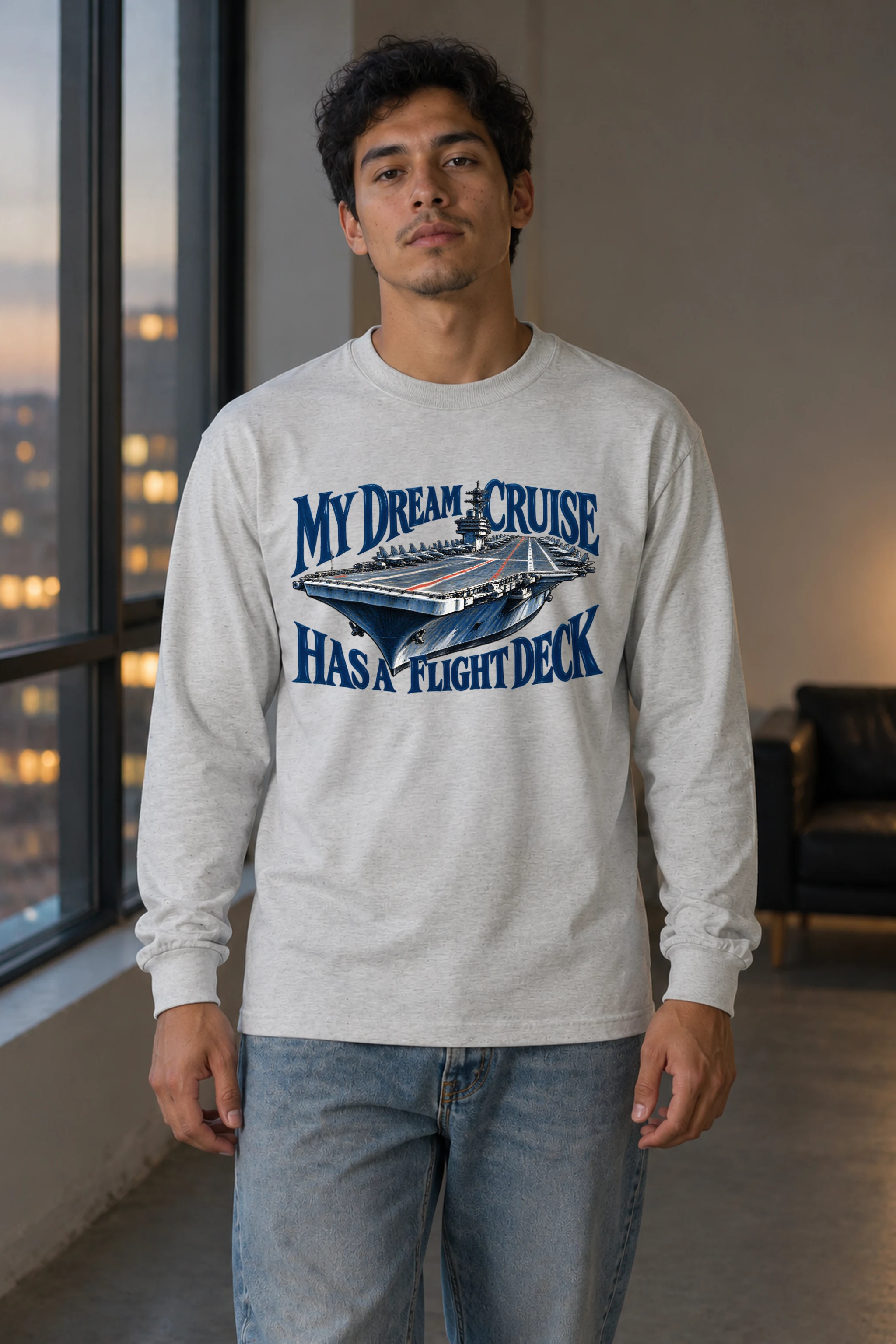 "My Dream Cruise Has a Flight Deck" Unisex Longsleeve T-shirt