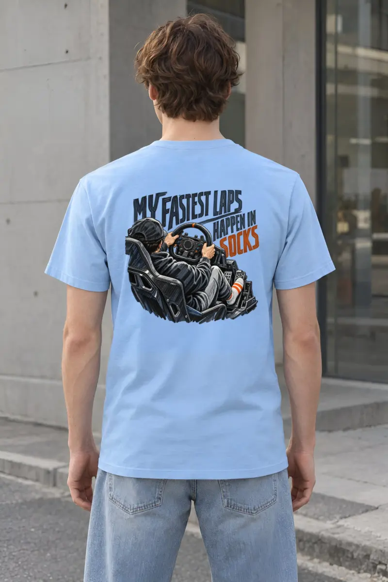 “My Fastest Laps Happen in Socks” Heavyweight Unisex Crewneck T-shirt