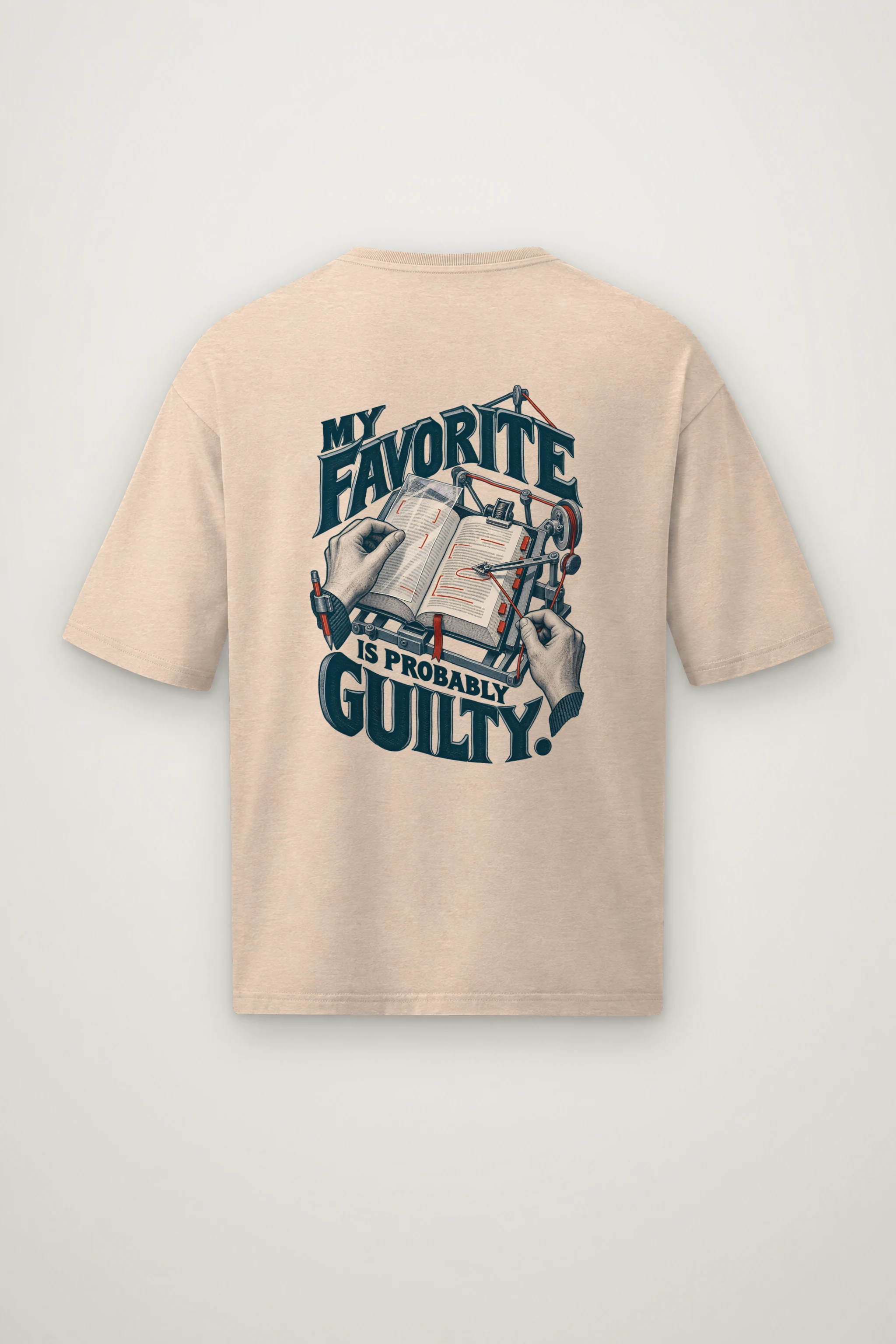 "My Favorite Is Probably Guilty" Men's Oversized Heavyweight Crewneck T-Shirt