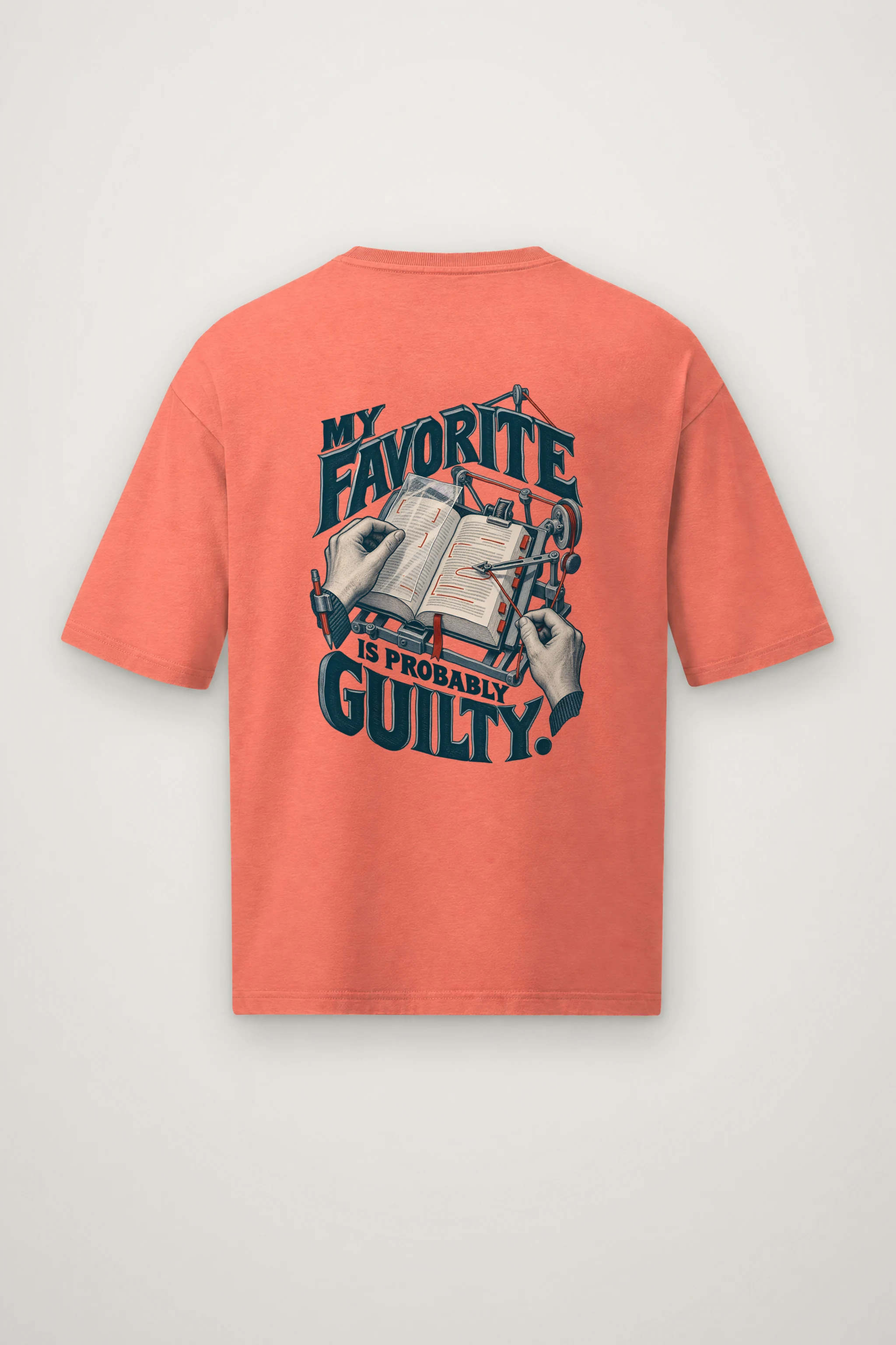"My Favorite Is Probably Guilty" Men's Oversized Heavyweight Crewneck T-Shirt
