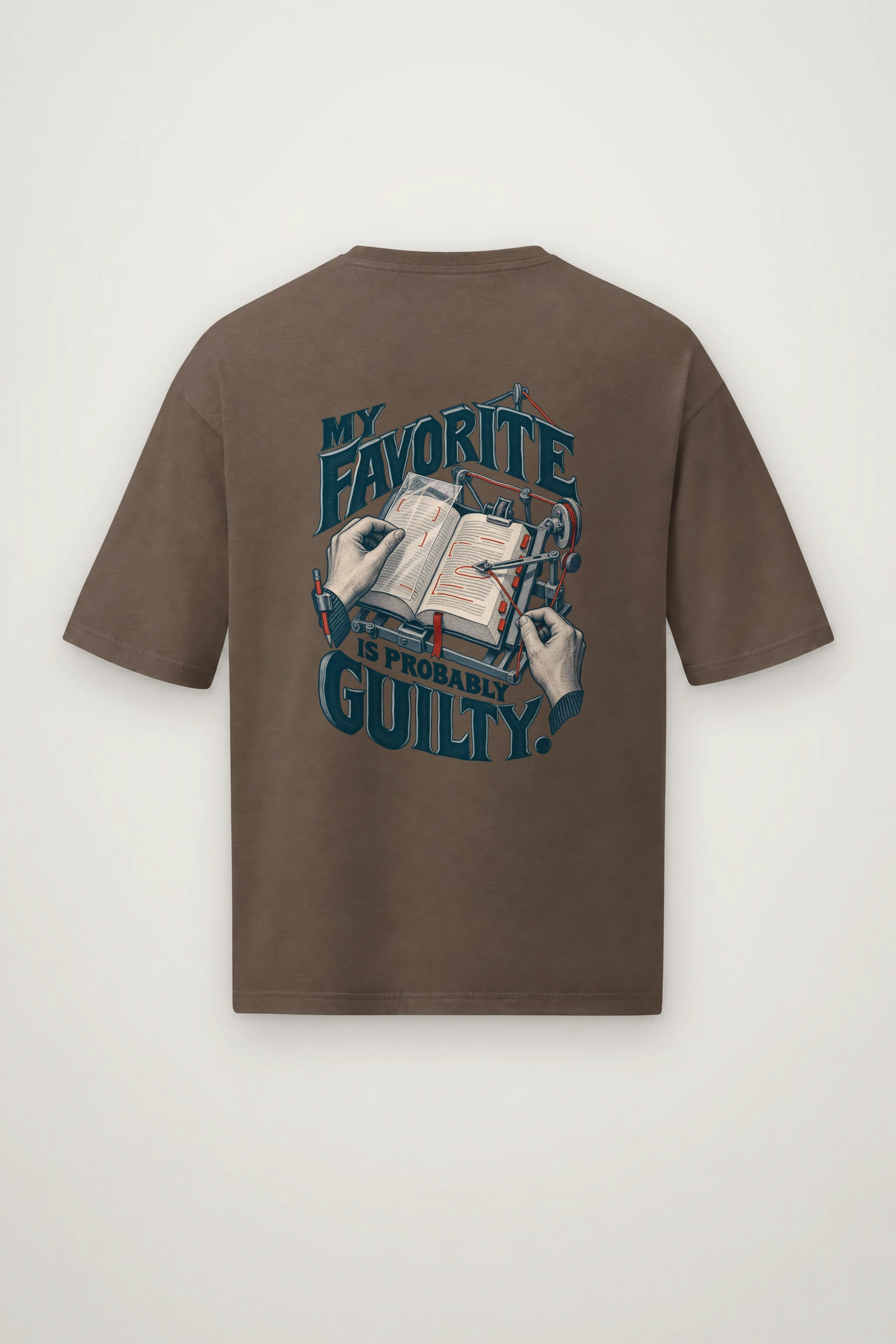 "My Favorite Is Probably Guilty" Men's Oversized Heavyweight Crewneck T-Shirt