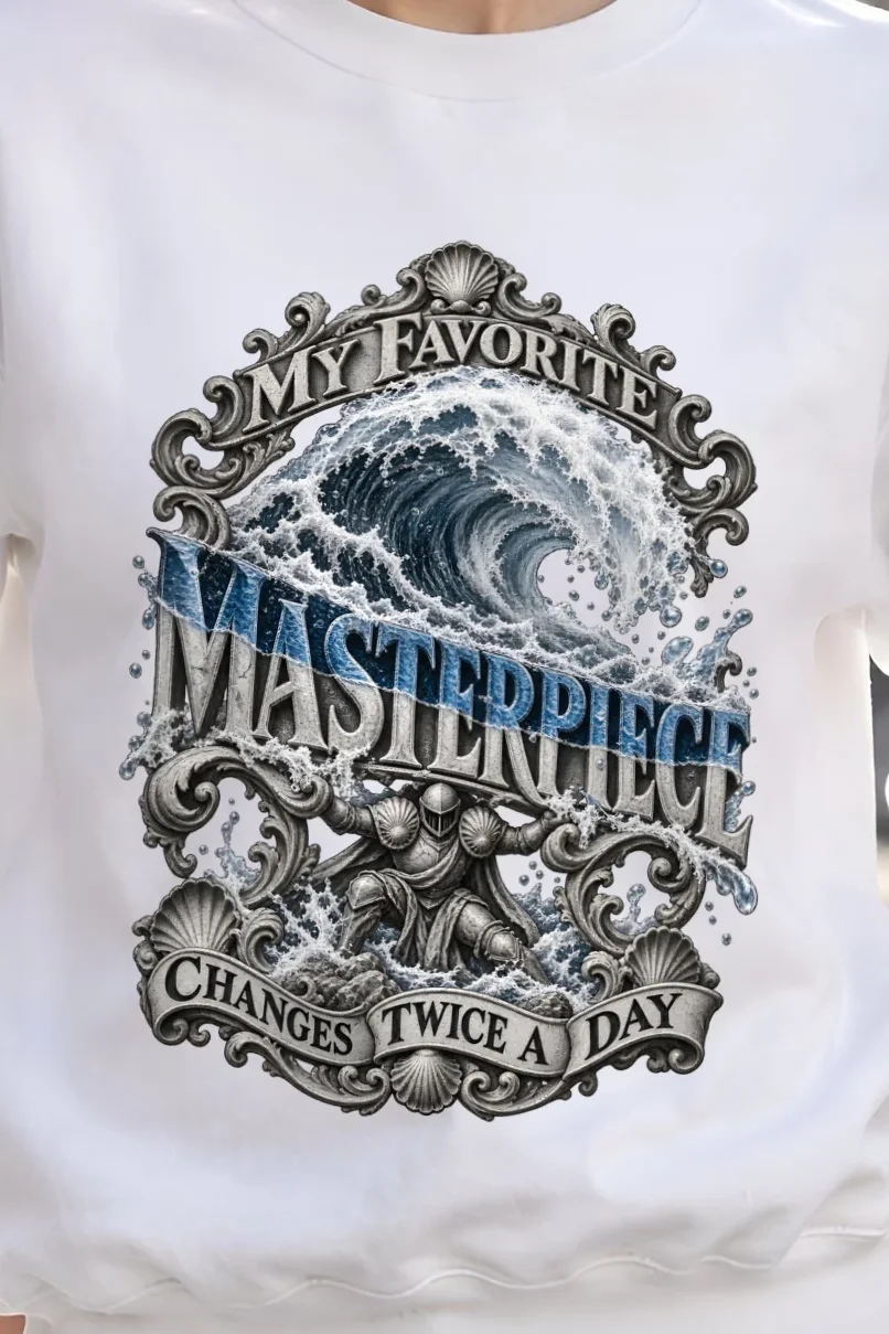 "My Favorite Masterpiece" Heavy Blend Unisex Crewneck Sweatshirt - the graphic up close