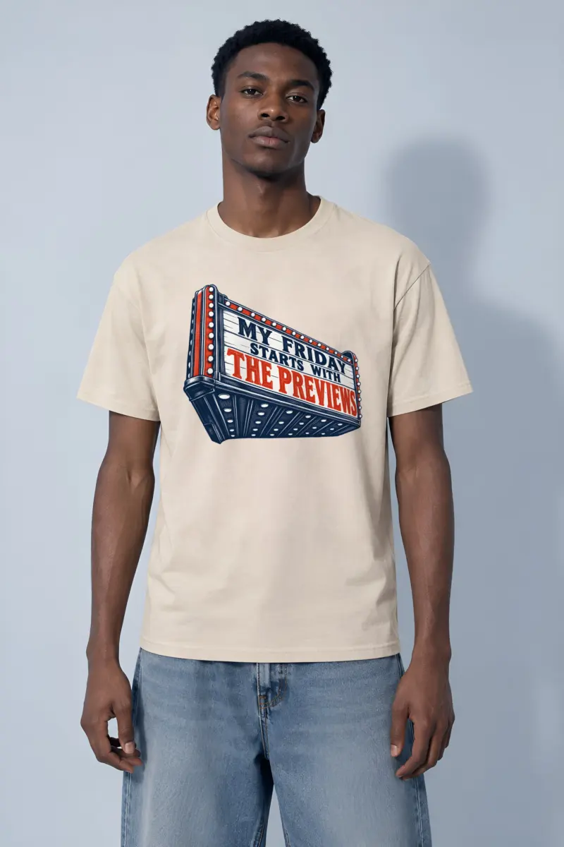“My Friday Starts With the Previews” Heavyweight Unisex Crewneck T-shirt
