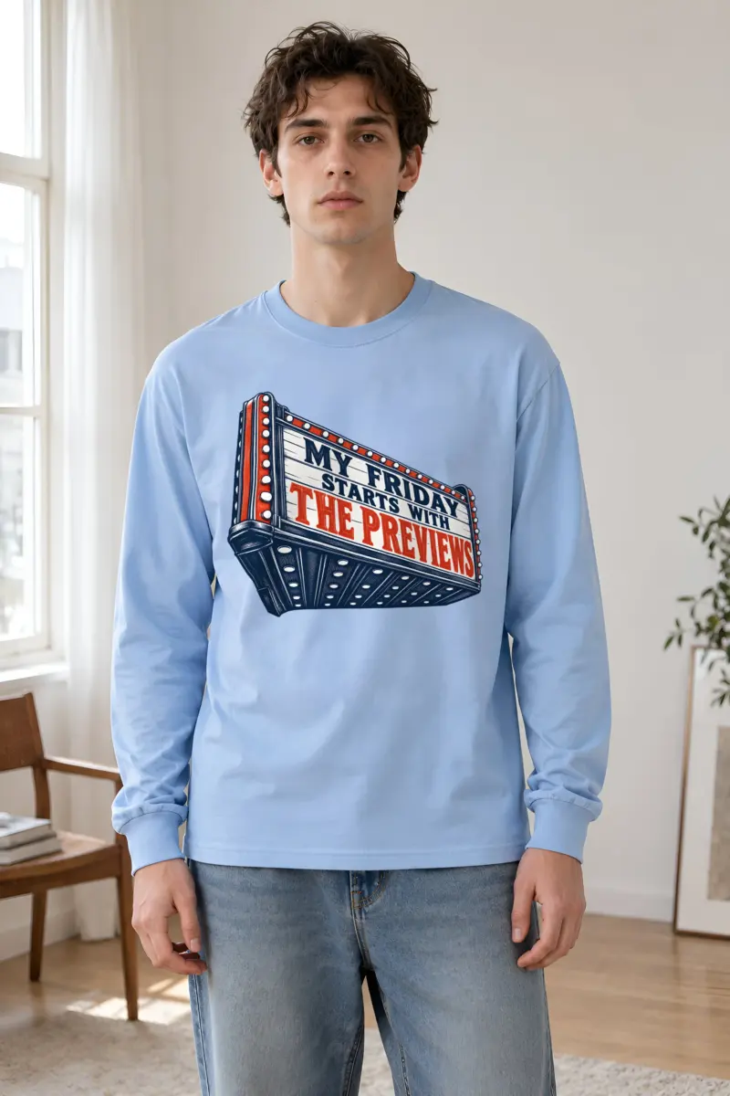 “My Friday Starts With the Previews” Unisex Longsleeve T-shirt