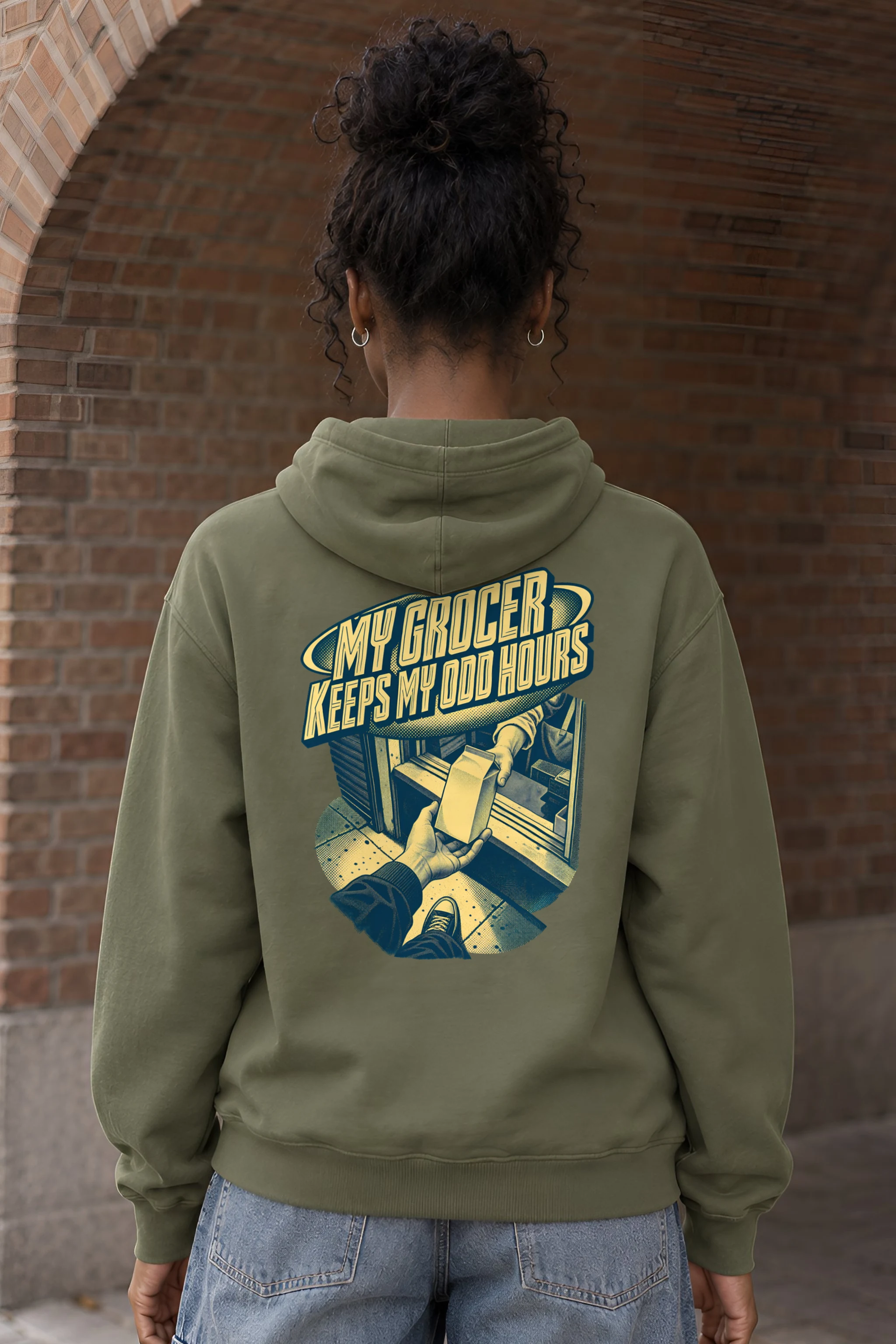 "MY GROCER KEEPS MY ODD HOURS" Heavy Blend Unisex Pullover Hoodie