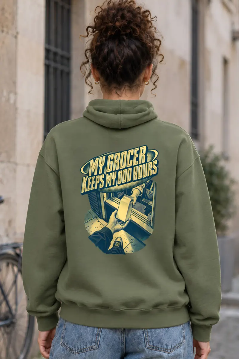 "MY GROCER KEEPS MY ODD HOURS" Heavy Blend Unisex Pullover Hoodie