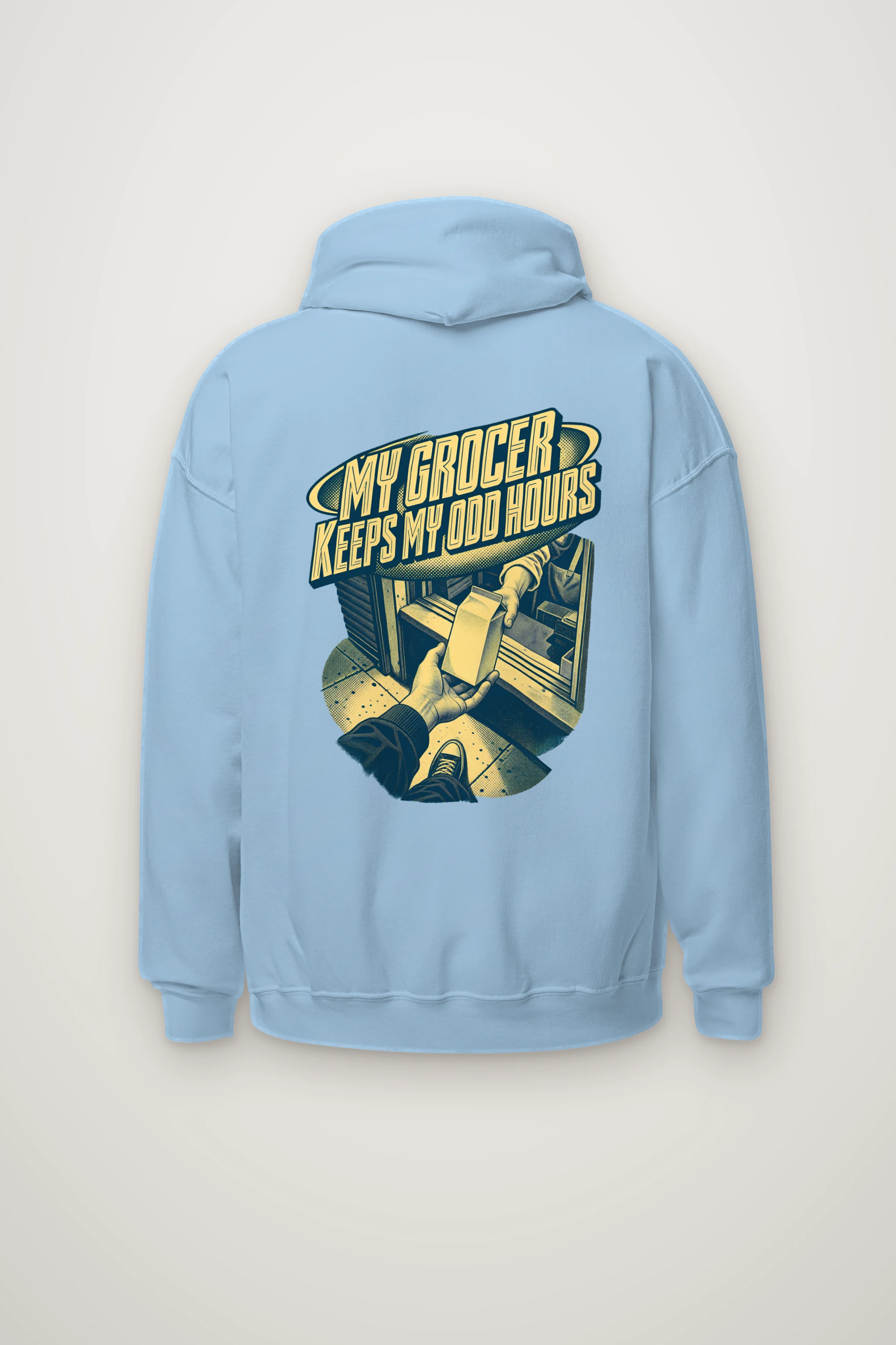 "MY GROCER KEEPS MY ODD HOURS" Heavy Blend Unisex Pullover Hoodie