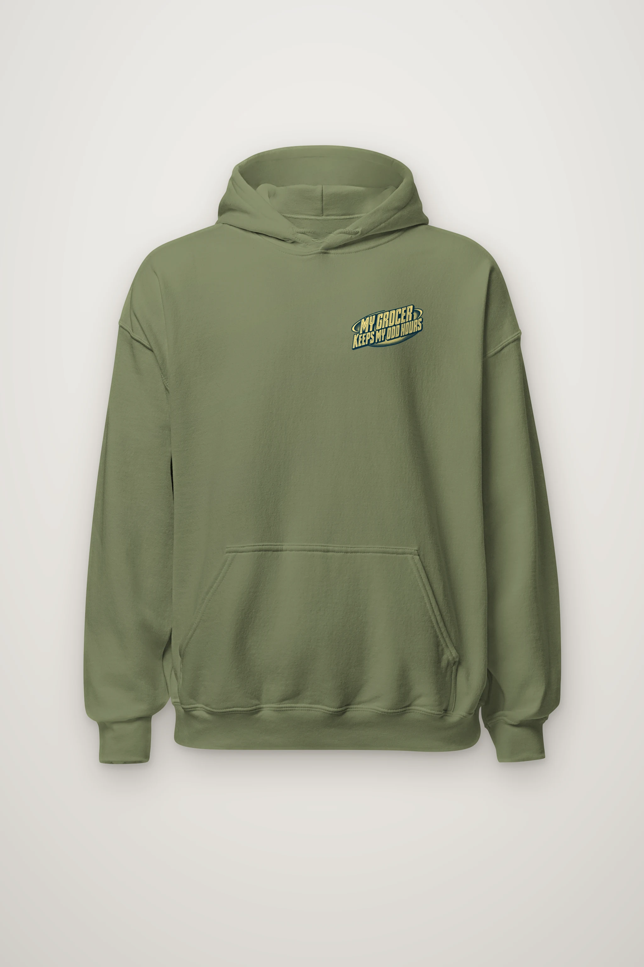 "MY GROCER KEEPS MY ODD HOURS" Heavy Blend Unisex Pullover Hoodie