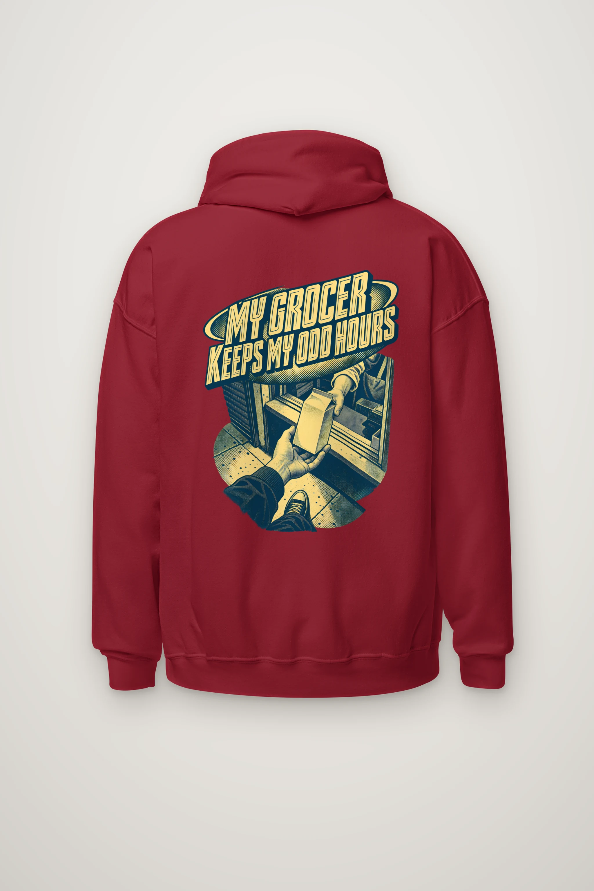 "MY GROCER KEEPS MY ODD HOURS" Heavy Blend Unisex Pullover Hoodie