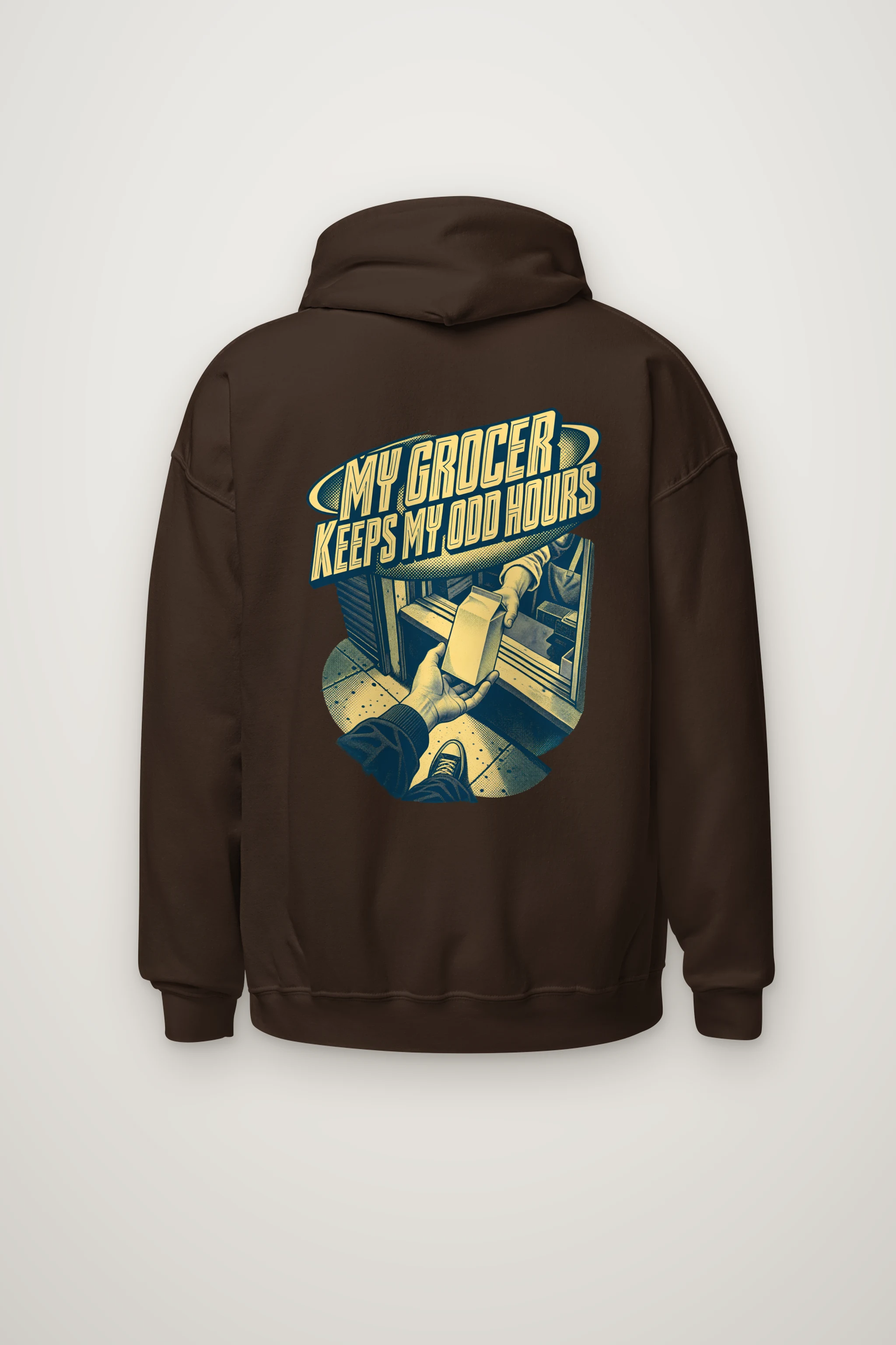 "MY GROCER KEEPS MY ODD HOURS" Heavy Blend Unisex Pullover Hoodie