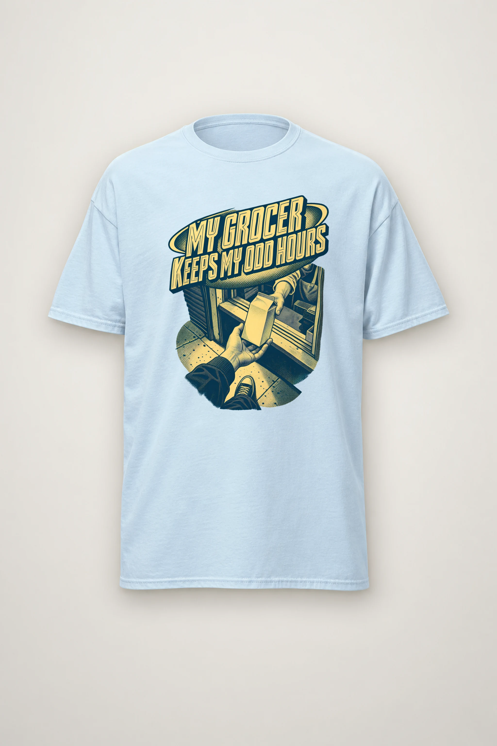 "MY GROCER KEEPS MY ODD HOURS" Heavyweight Unisex Crewneck T-shirt