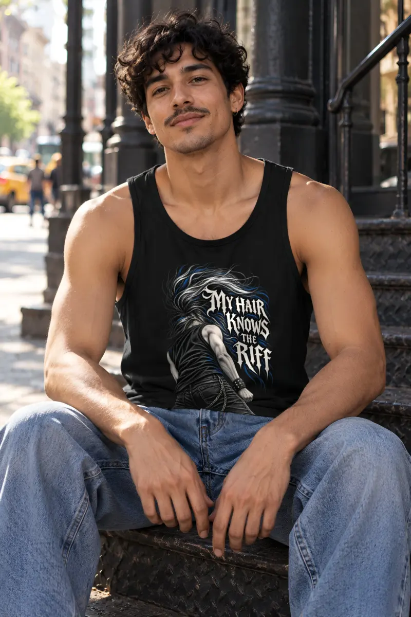 "My Hair Knows the Riff" Unisex Jersey Tank