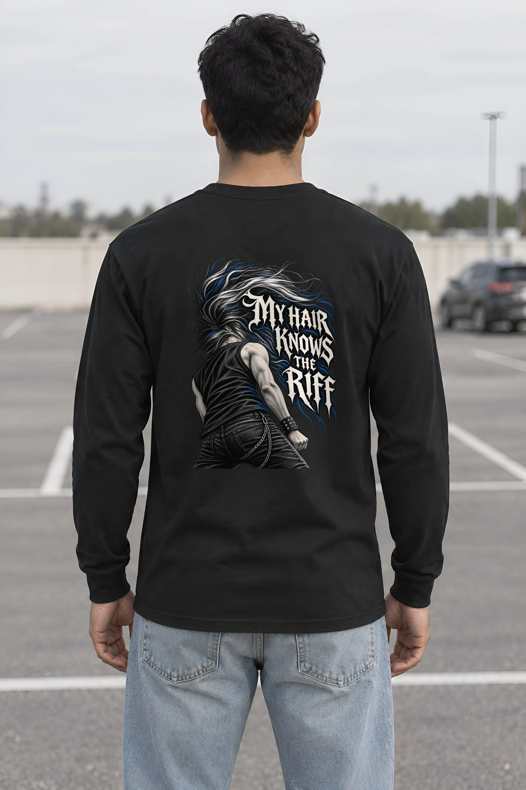 "My Hair Knows the Riff" Unisex Longsleeve T-shirt
