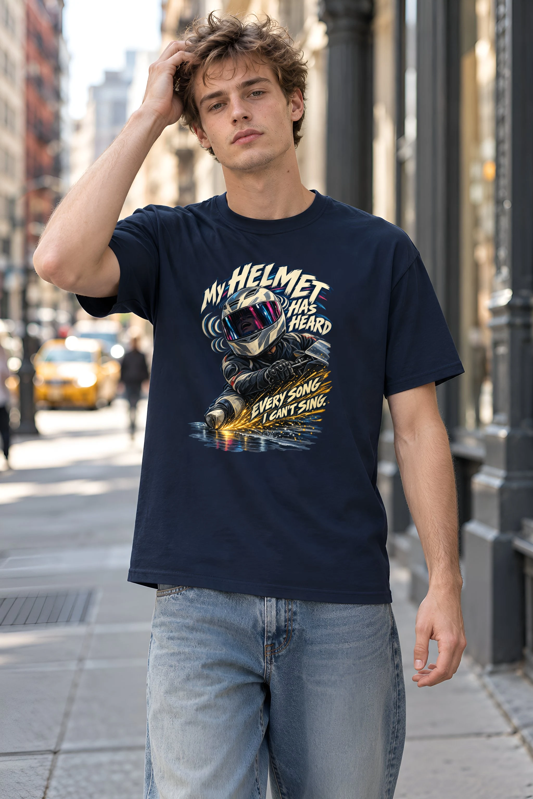 "My Helmet Has Heard" Heavyweight Unisex Crewneck T-shirt