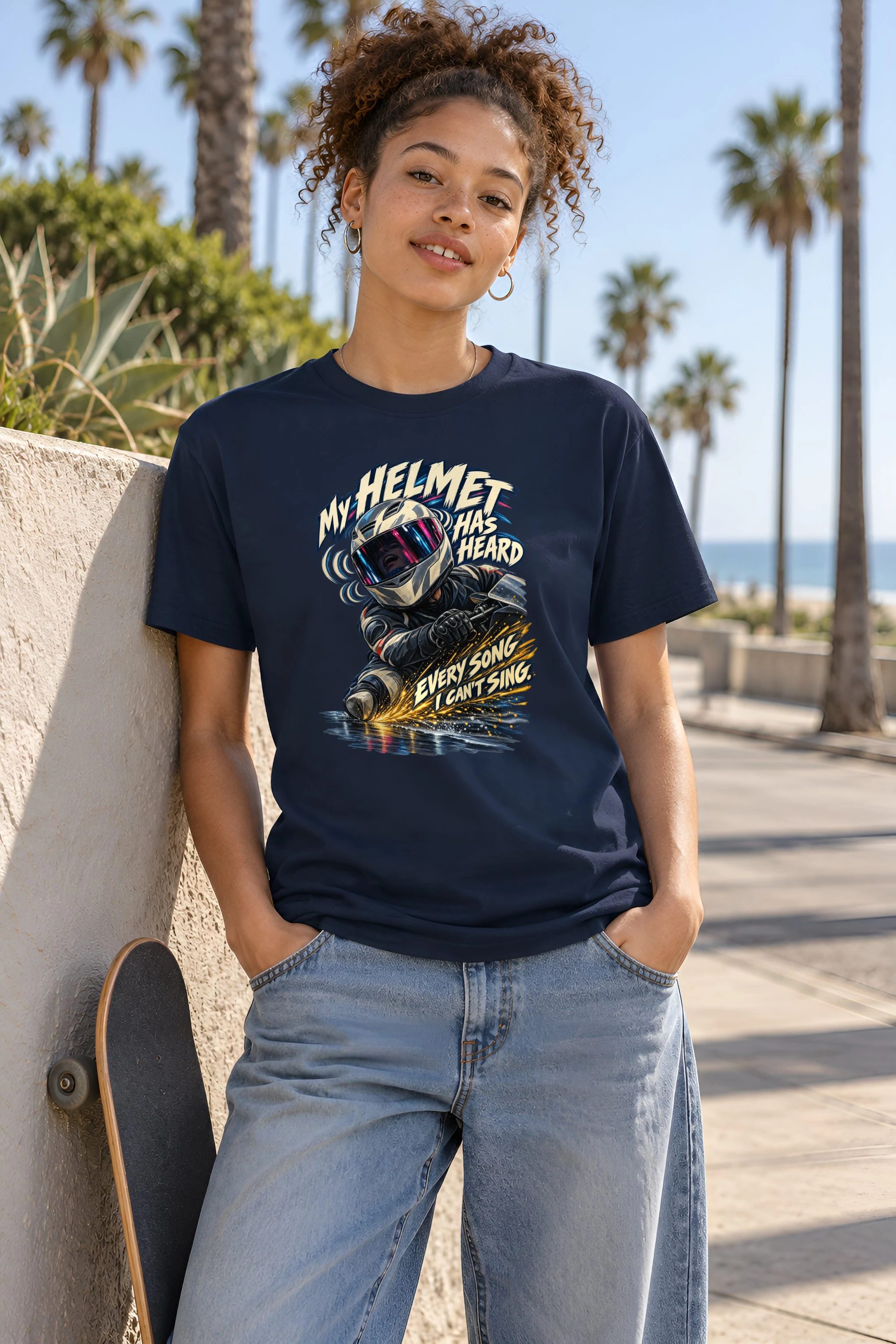 "My Helmet Has Heard" Heavyweight Unisex Crewneck T-shirt