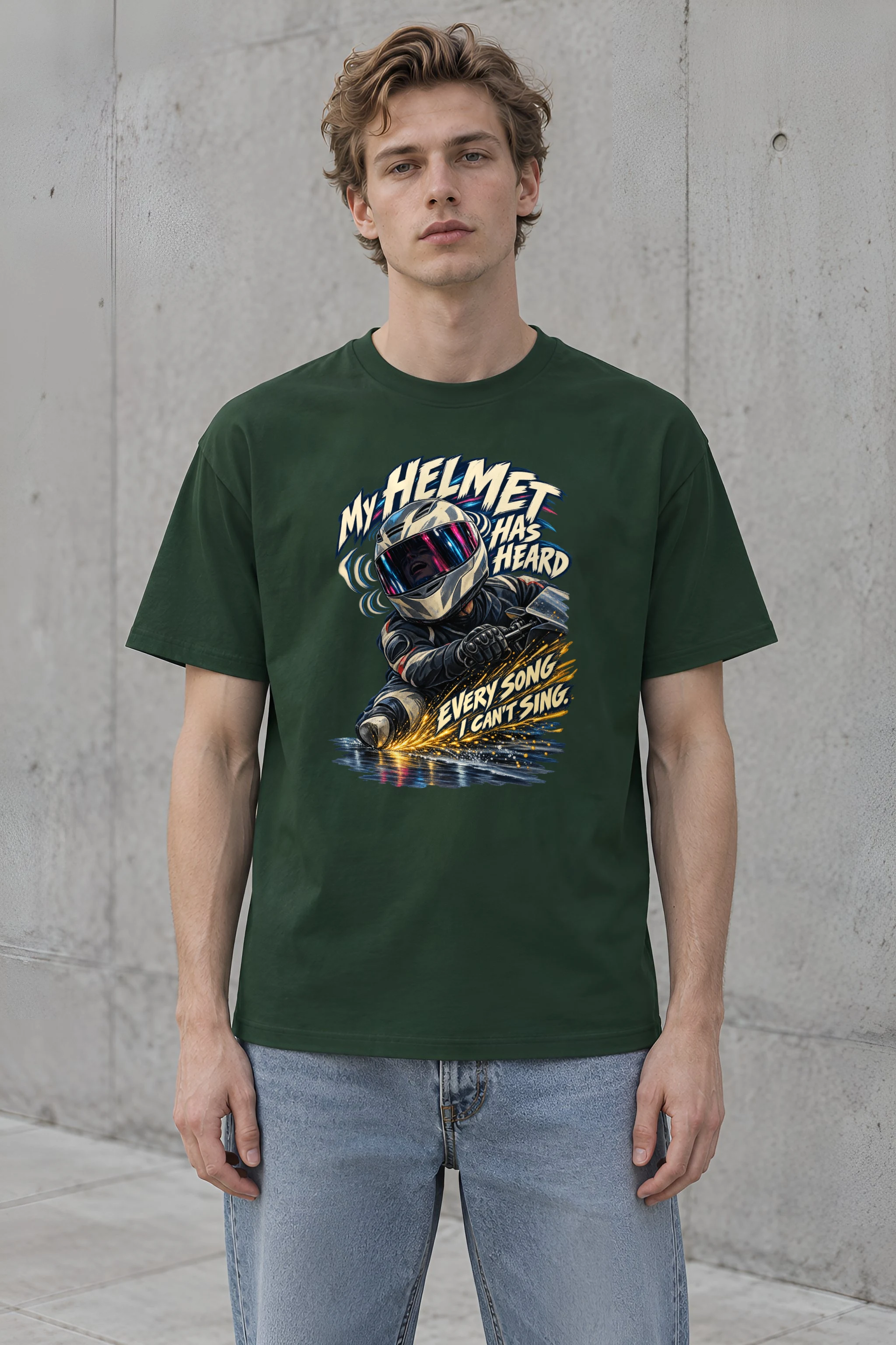"My Helmet Has Heard" Heavyweight Unisex Crewneck T-shirt