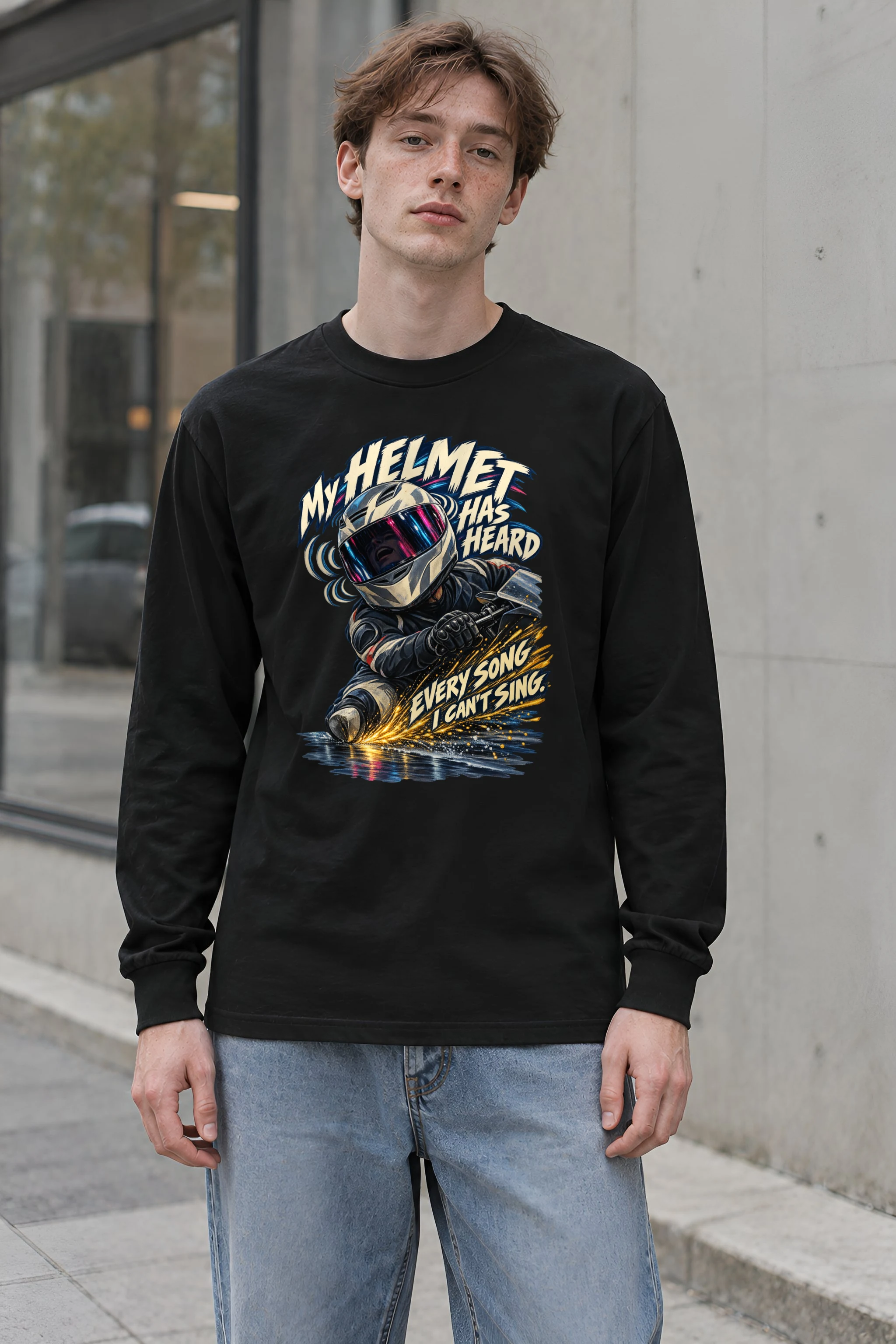 "My Helmet Has Heard" Unisex Longsleeve T-shirt