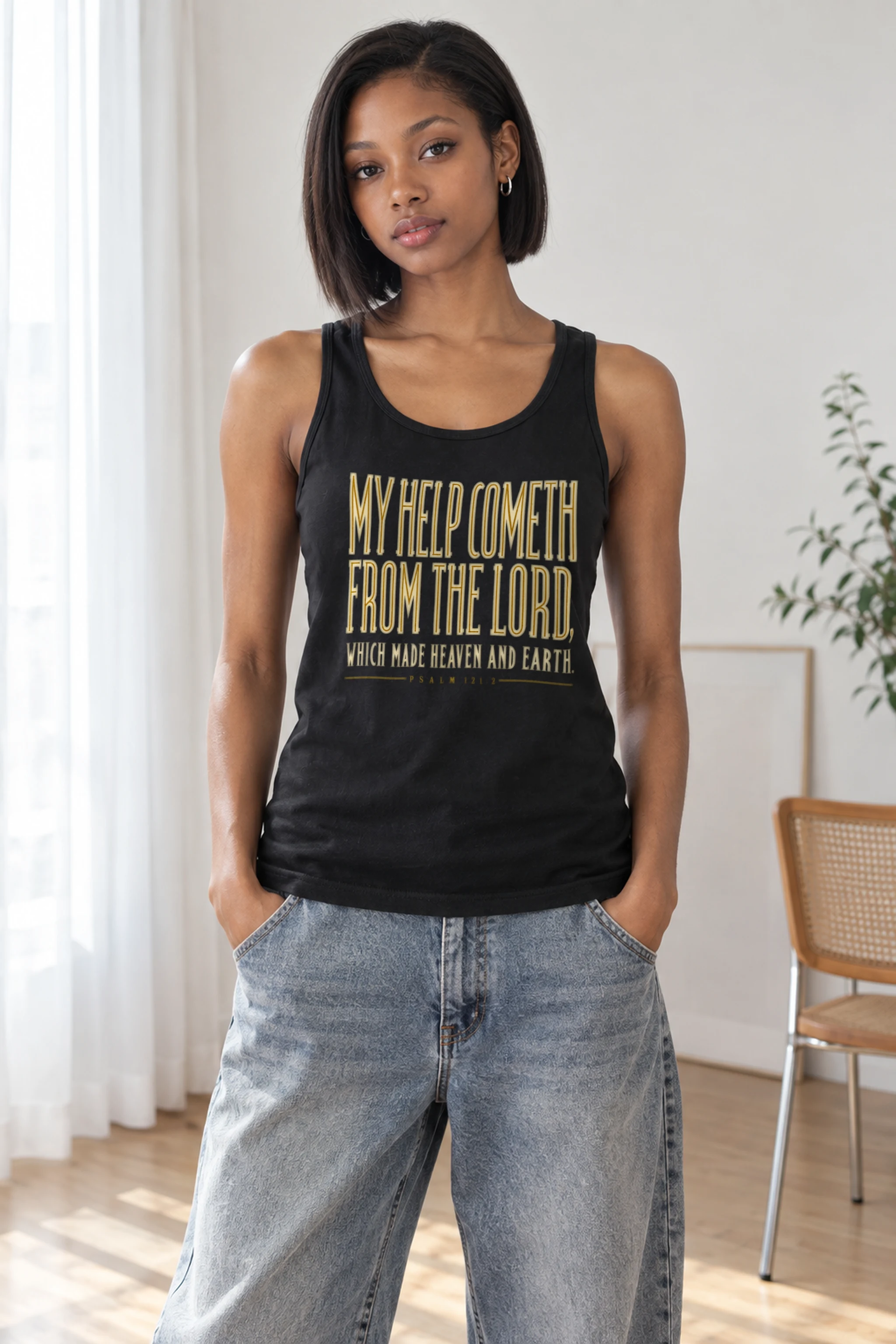 "MY HELP COMETH FROM THE LORD" Unisex Jersey Tank