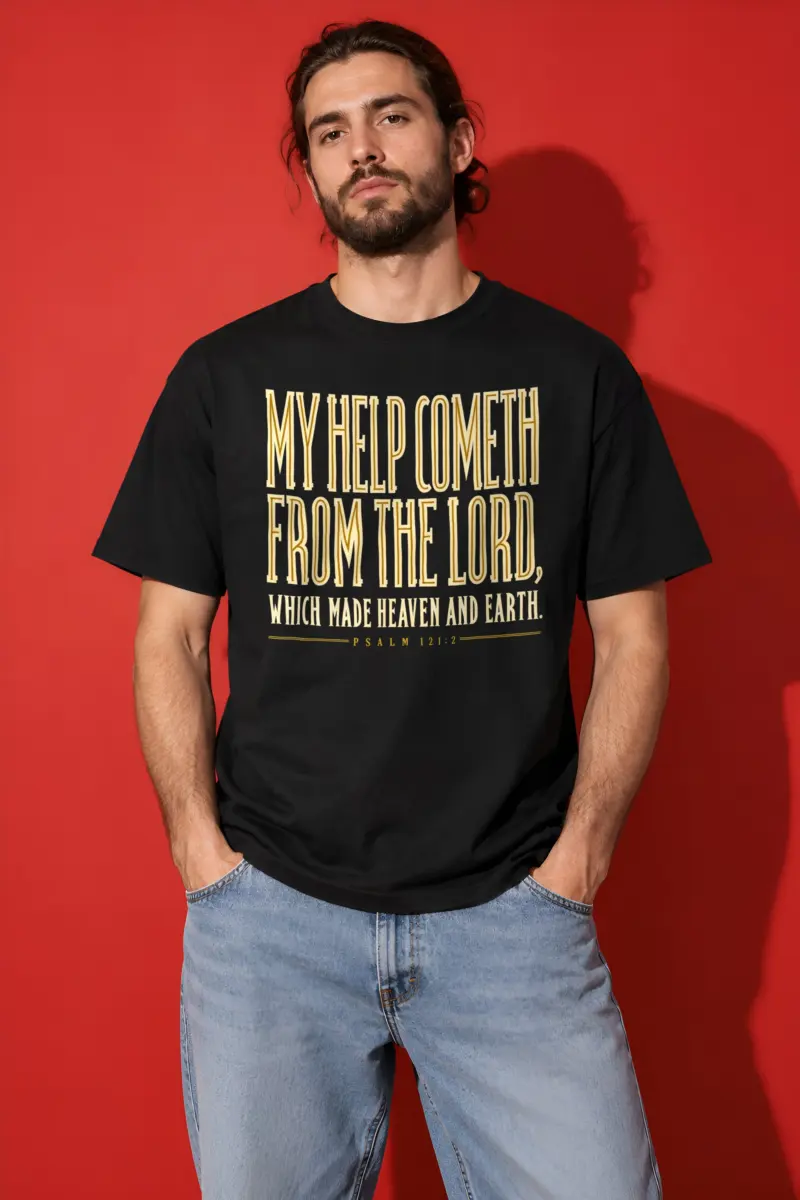 "My Help Cometh Psalm 121:2" Heavyweight Unisex Crewneck T-shirt