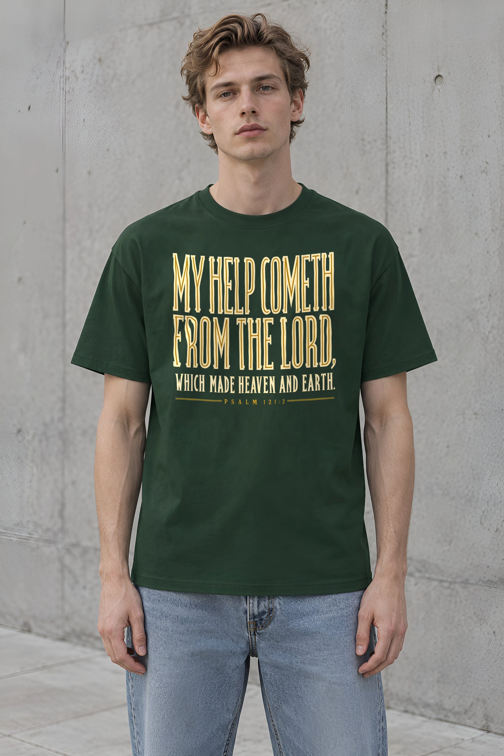 "My Help Cometh Psalm 121:2" Heavyweight Unisex Crewneck T-shirt
