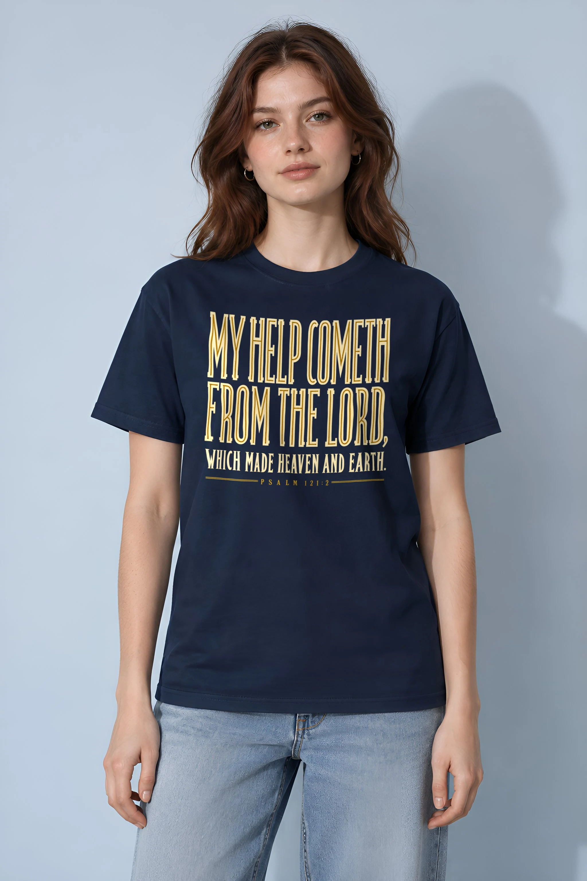 "My Help Cometh Psalm 121:2" Heavyweight Unisex Crewneck T-shirt