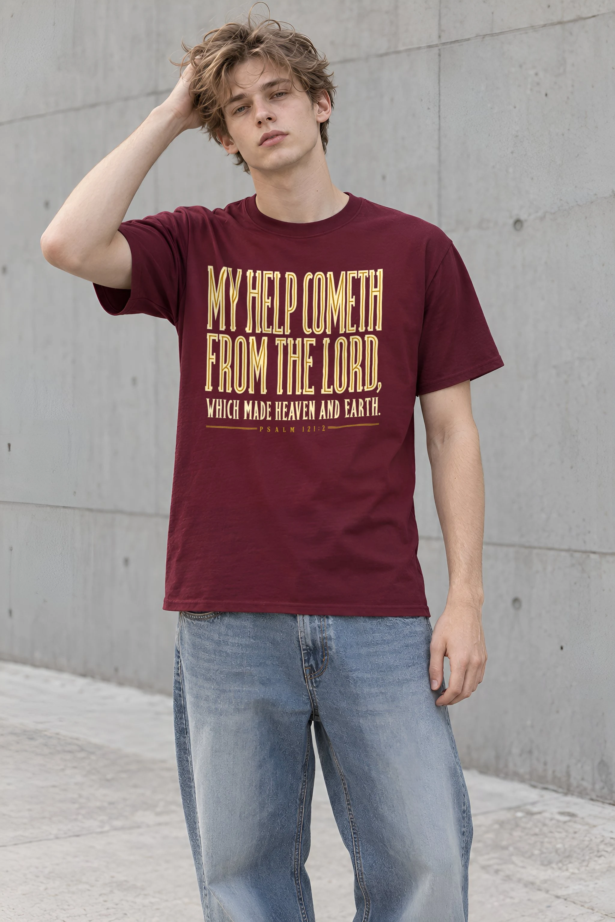 "My Help Cometh Psalm 121:2" Heavyweight Unisex Crewneck T-shirt