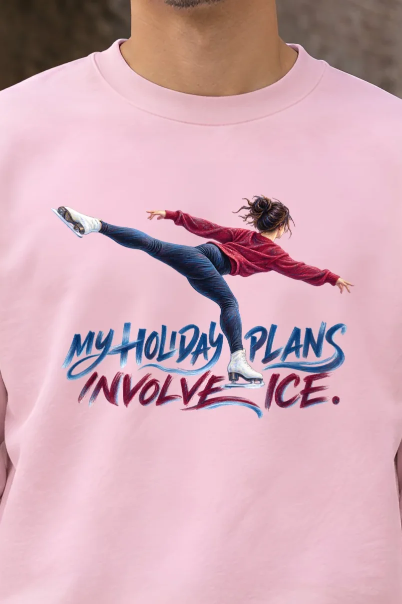 "My Holiday Plans Involve Ice" Heavy Blend Unisex Crewneck Sweatshirt - the graphic up close