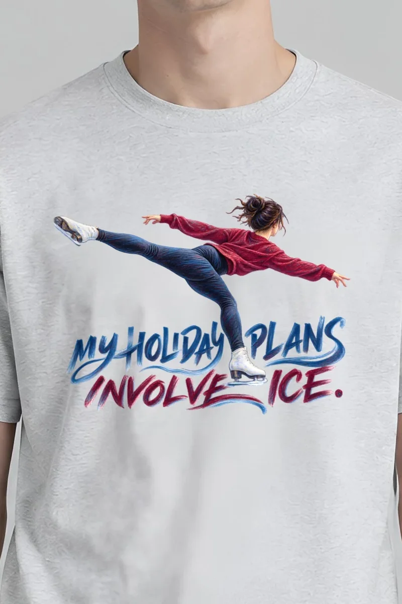"My Holiday Plans Involve Ice" Heavyweight Unisex Crewneck T-shirt - the graphic up close