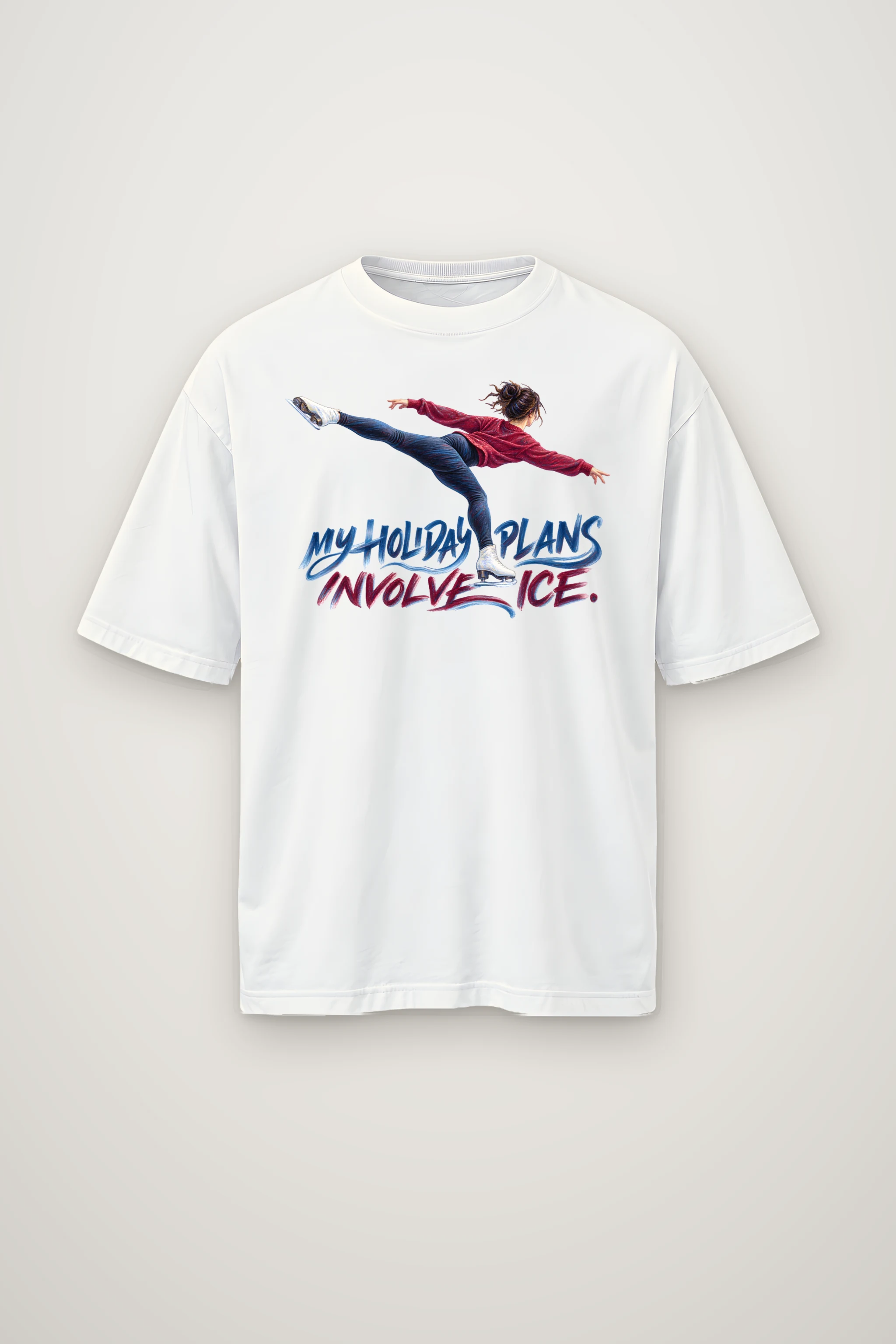 "My Holiday Plans Involve Ice" Men's Oversized Heavyweight Crewneck T-Shirt