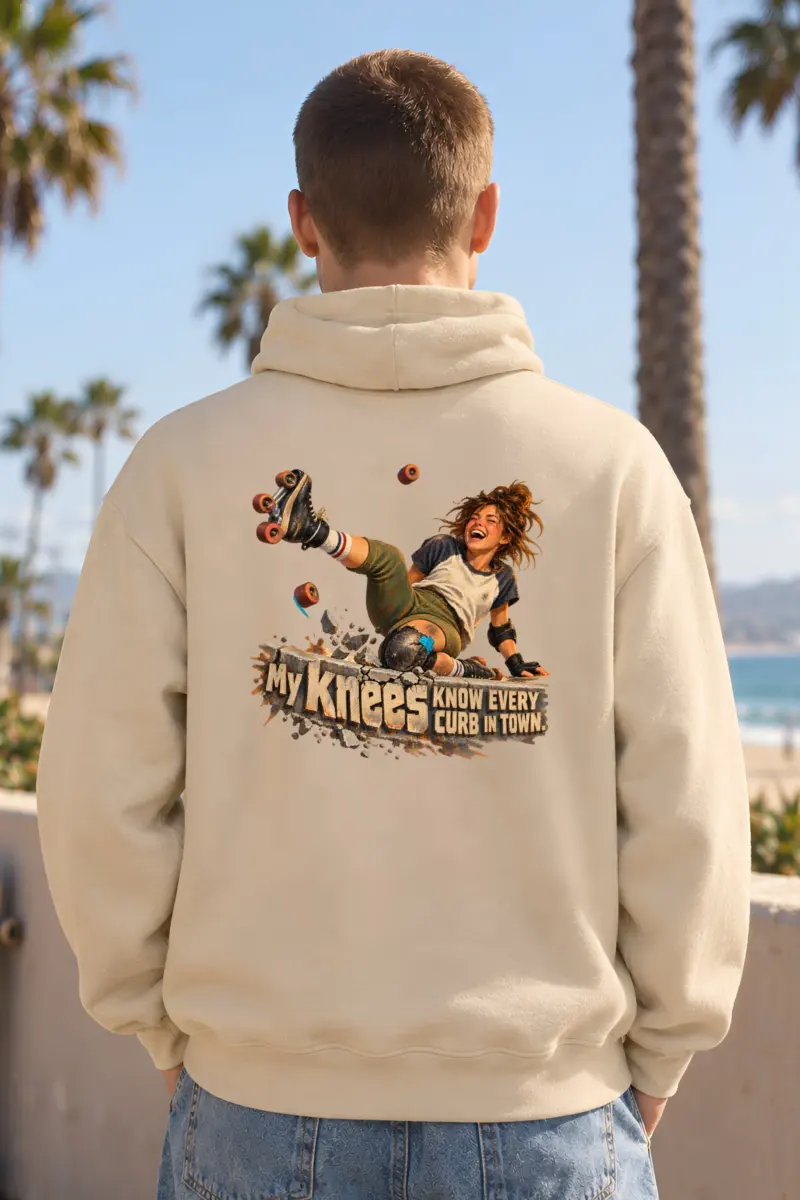 “My Knees Know Every Curb” Unisex Pullover Hoodie