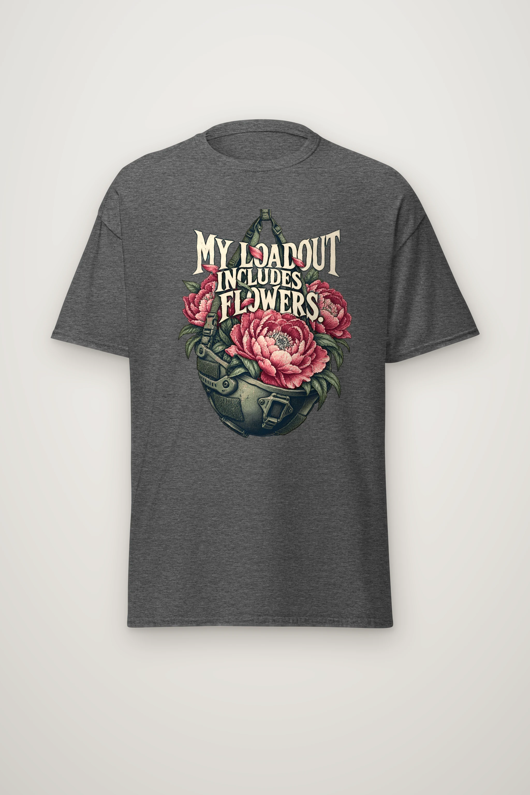 "My Loadout Includes Flowers" Heavyweight Unisex Crewneck T-shirt
