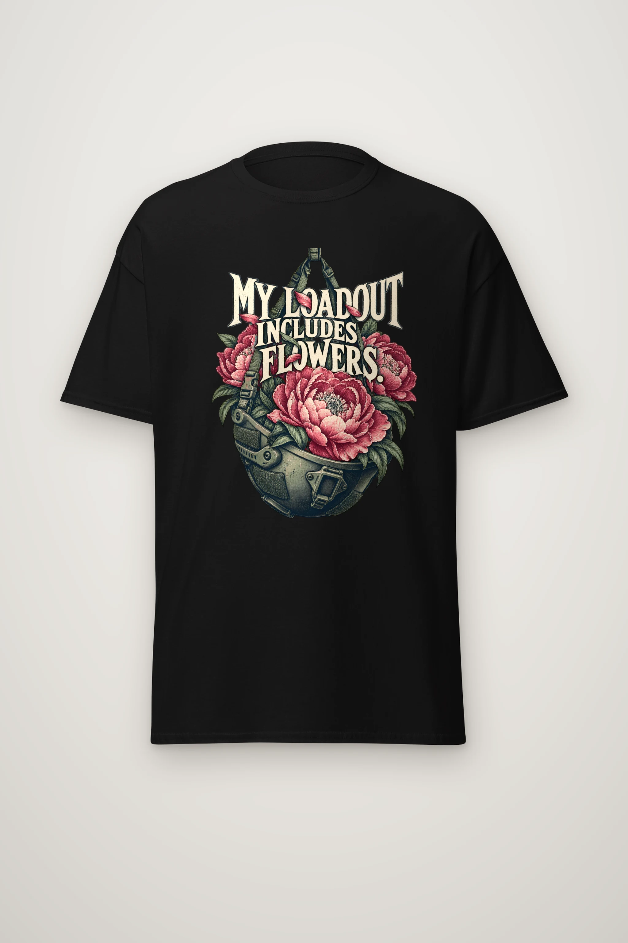 "My Loadout Includes Flowers" Heavyweight Unisex Crewneck T-shirt