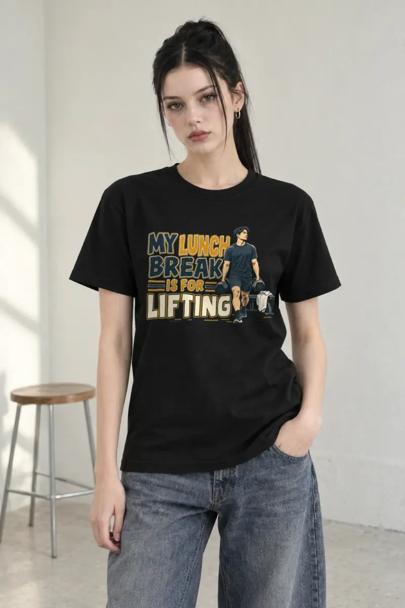 "My Lunch Break Is For Lifting" Heavyweight Unisex Crewneck T-shirt