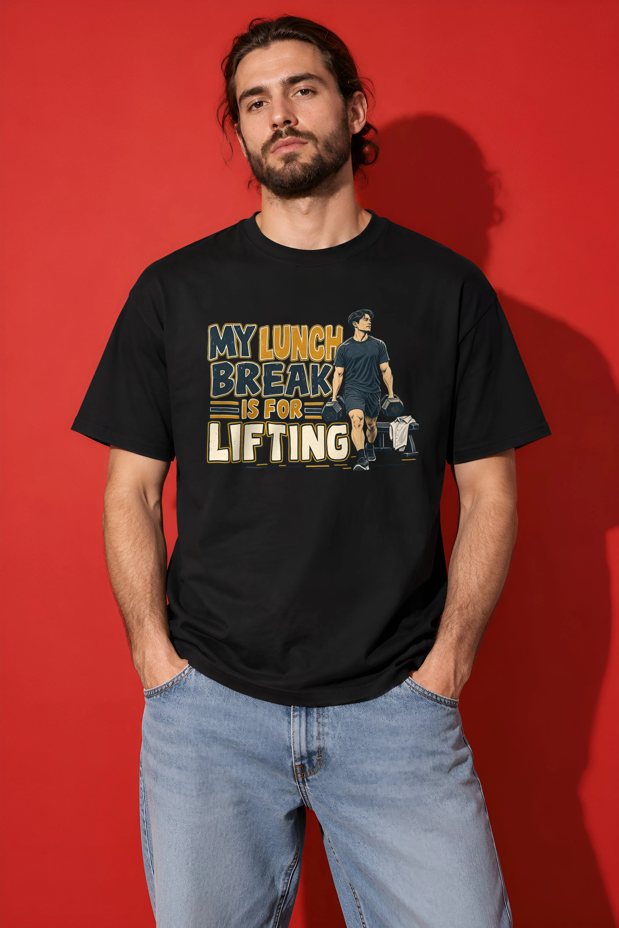"My Lunch Break Is For Lifting" Heavyweight Unisex Crewneck T-shirt