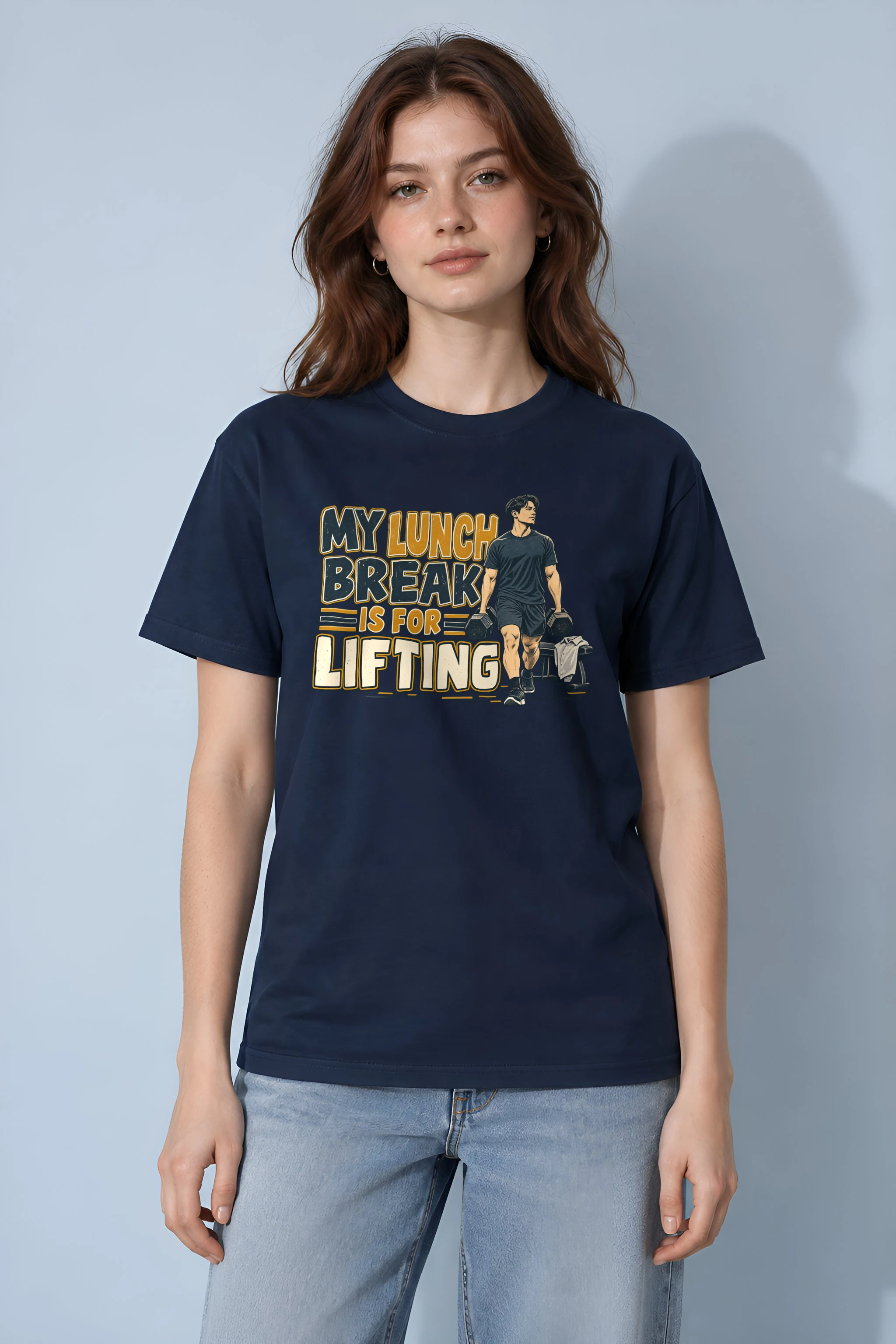 "My Lunch Break Is For Lifting" Heavyweight Unisex Crewneck T-shirt
