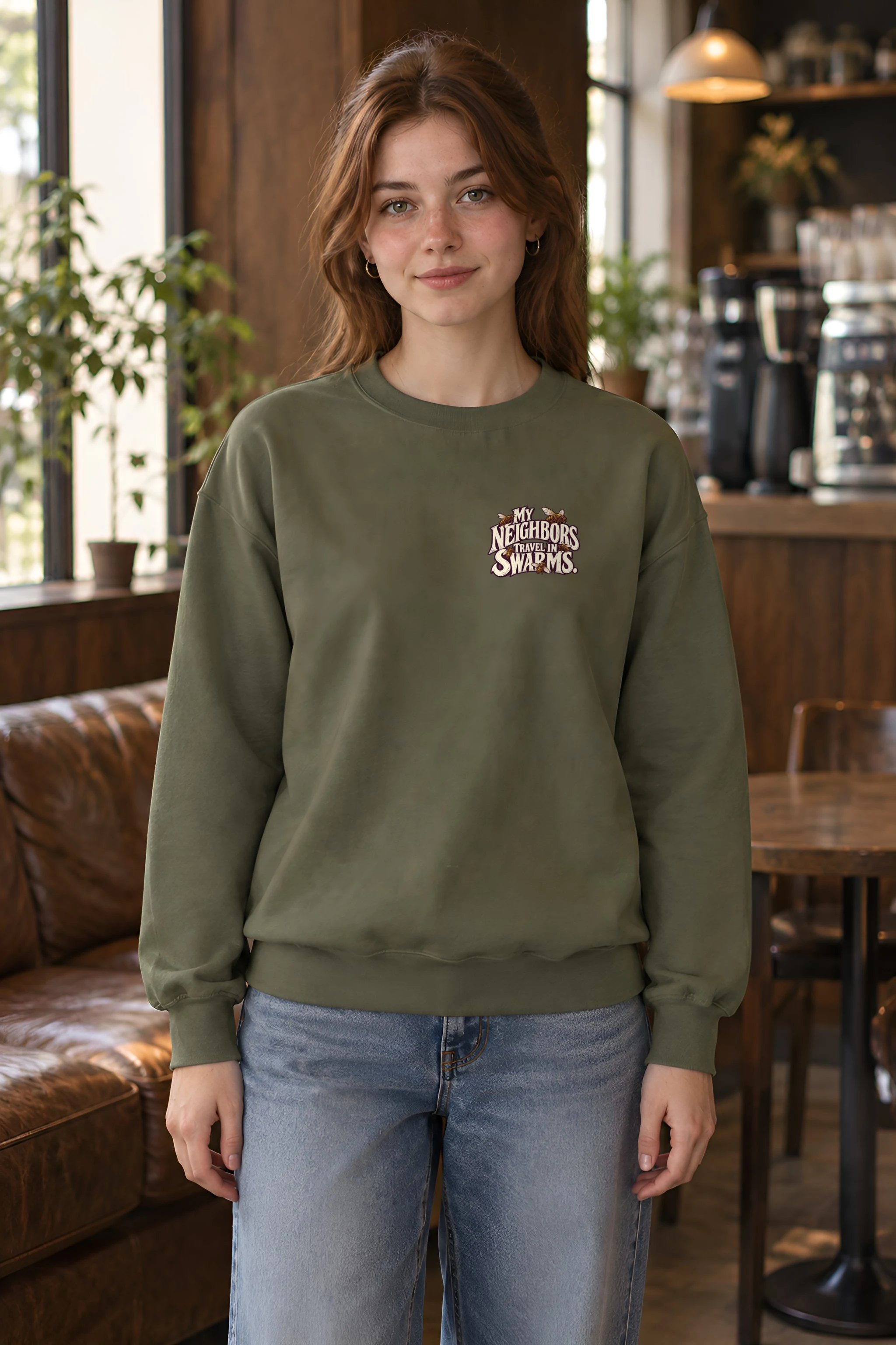 "My Neighbors Travel in Swarms" Heavy Blend Unisex Crewneck Sweatshirt