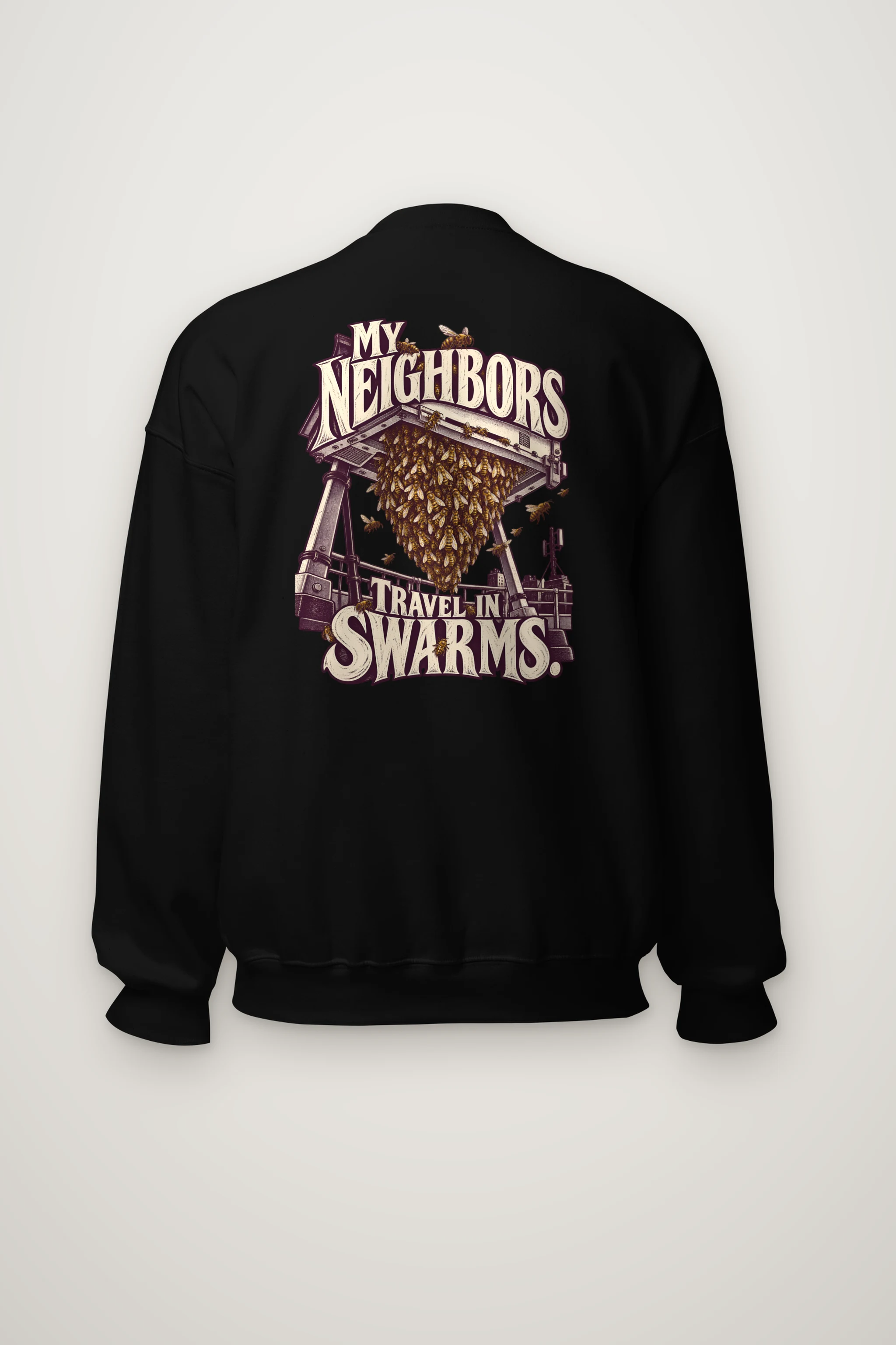 "My Neighbors Travel in Swarms" Heavy Blend Unisex Crewneck Sweatshirt