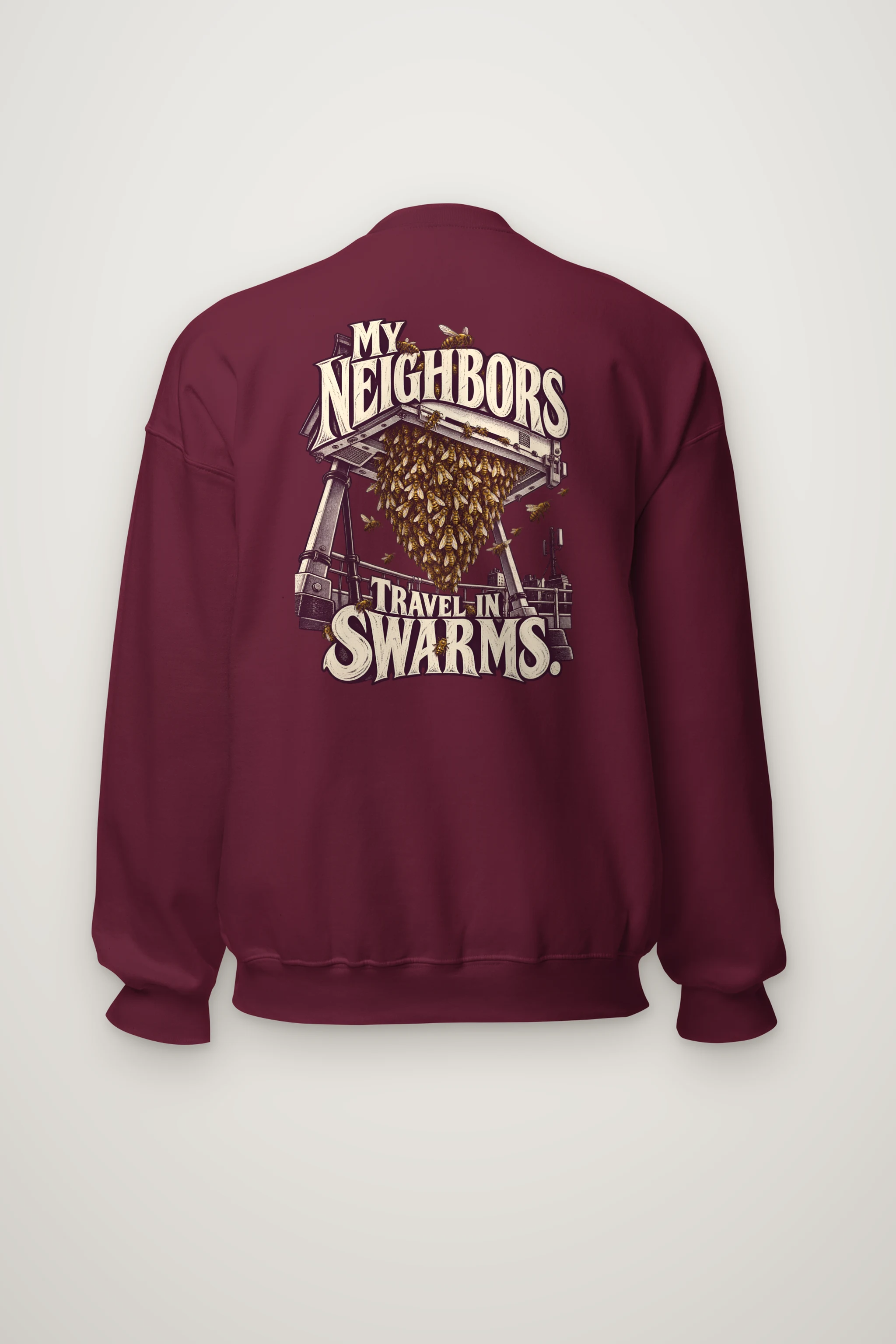 "My Neighbors Travel in Swarms" Heavy Blend Unisex Crewneck Sweatshirt